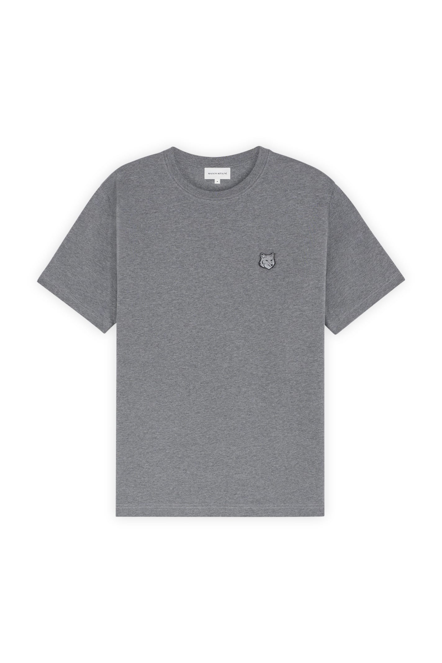 Maison Kitsuné Bold Fox Head Patch Comfort Tee Shirt In Medium Grey Melange