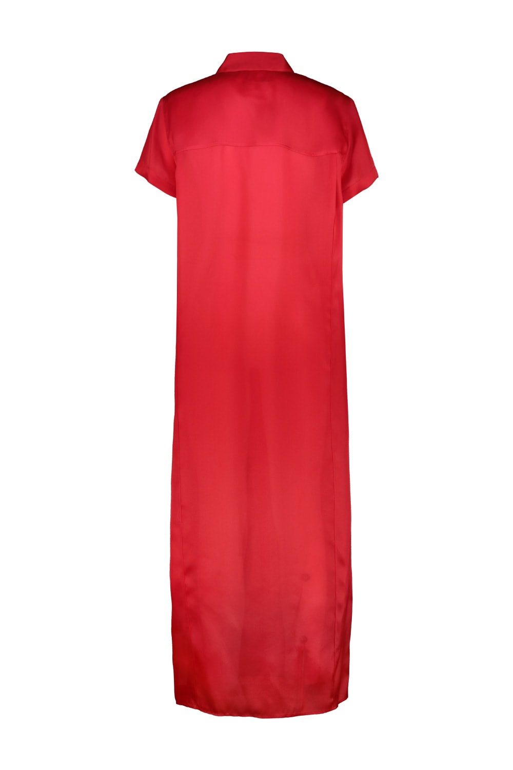Khaite Effy Silk And Cotton-blend Organza Midi Shirt Dress In Raspberry