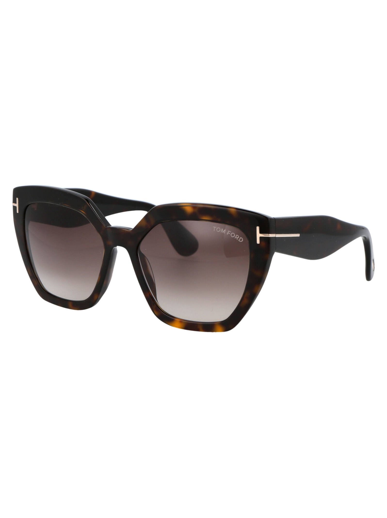 Shop Tom Ford Phoebe Sunglasses In 52k Avana Scura / Roviex Grad