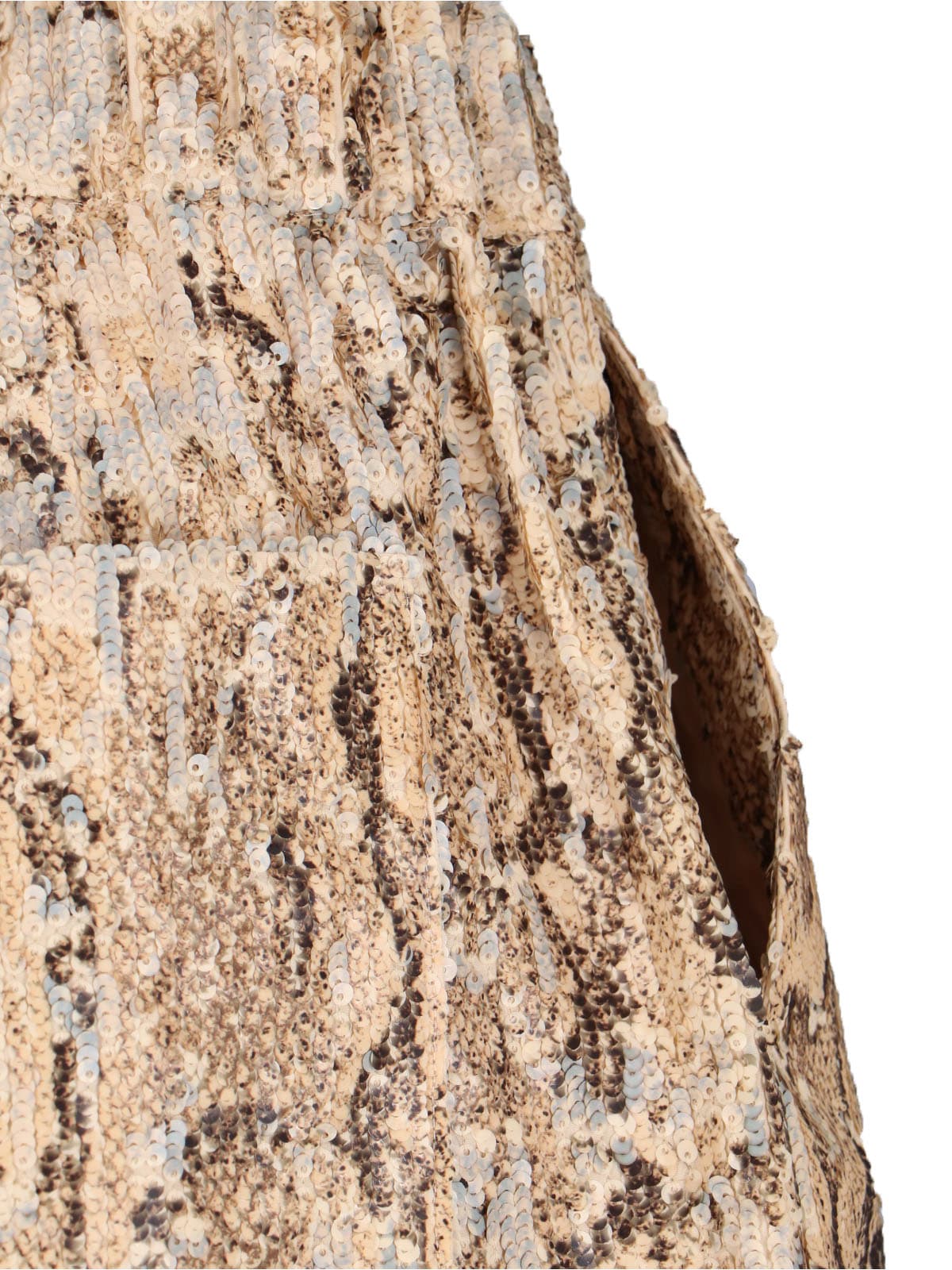 Dries Van Noten Beige Cotton Trousers With All-over Viscose Sequins