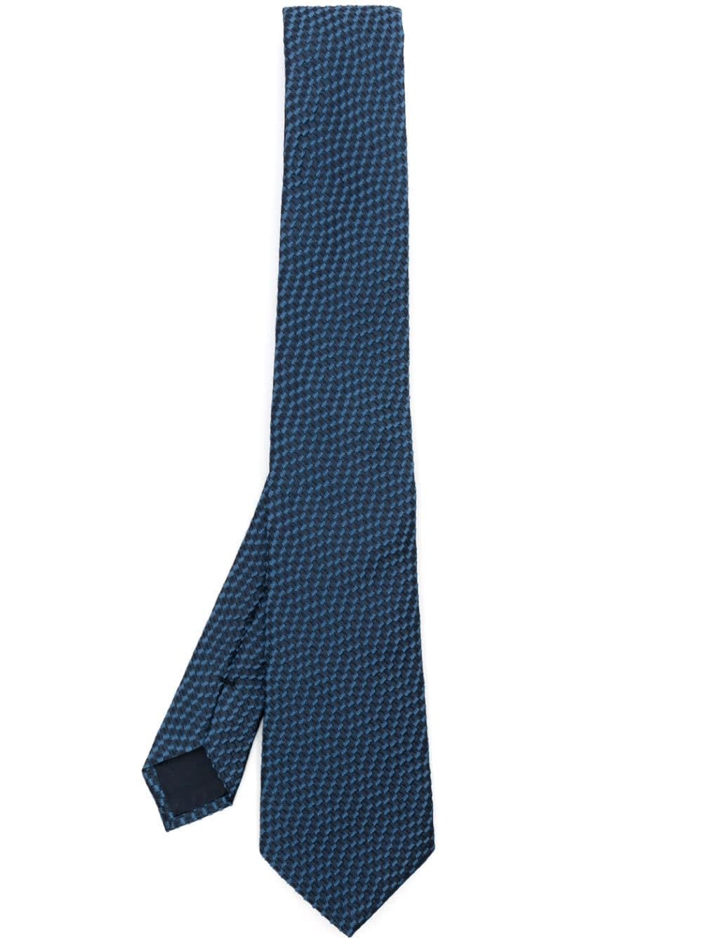 Shop Giorgio Armani Woven Jacqard Tie In Blue