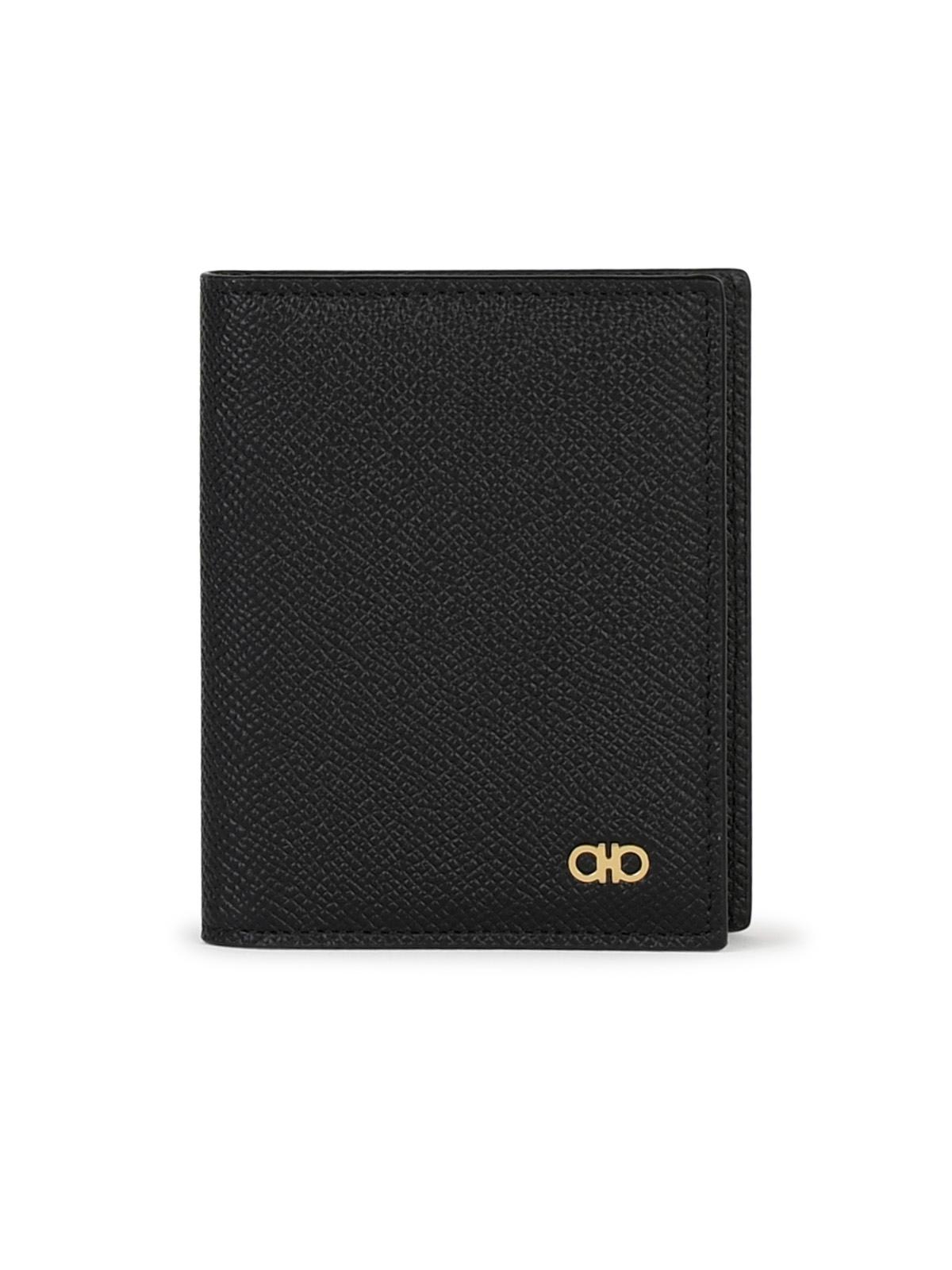 Ferragamo Calf Leather Bi-fold Wallet In Black