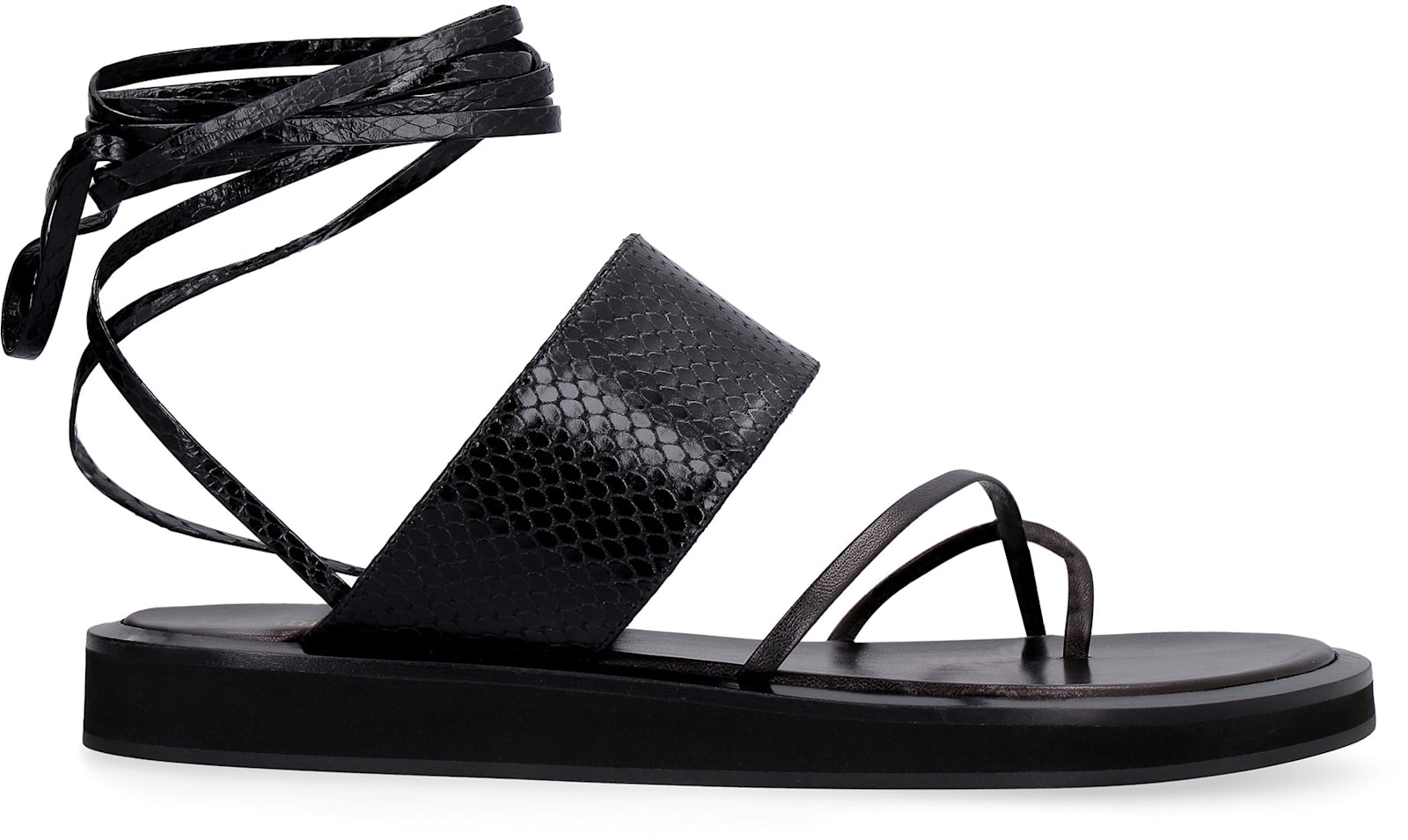 Paris Texas Brooklyn Leather Sandals In Black