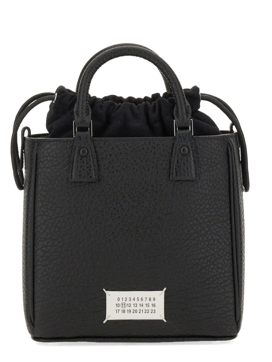 Maison Margiela 5ac Leather Tote Vertical Bag In Black