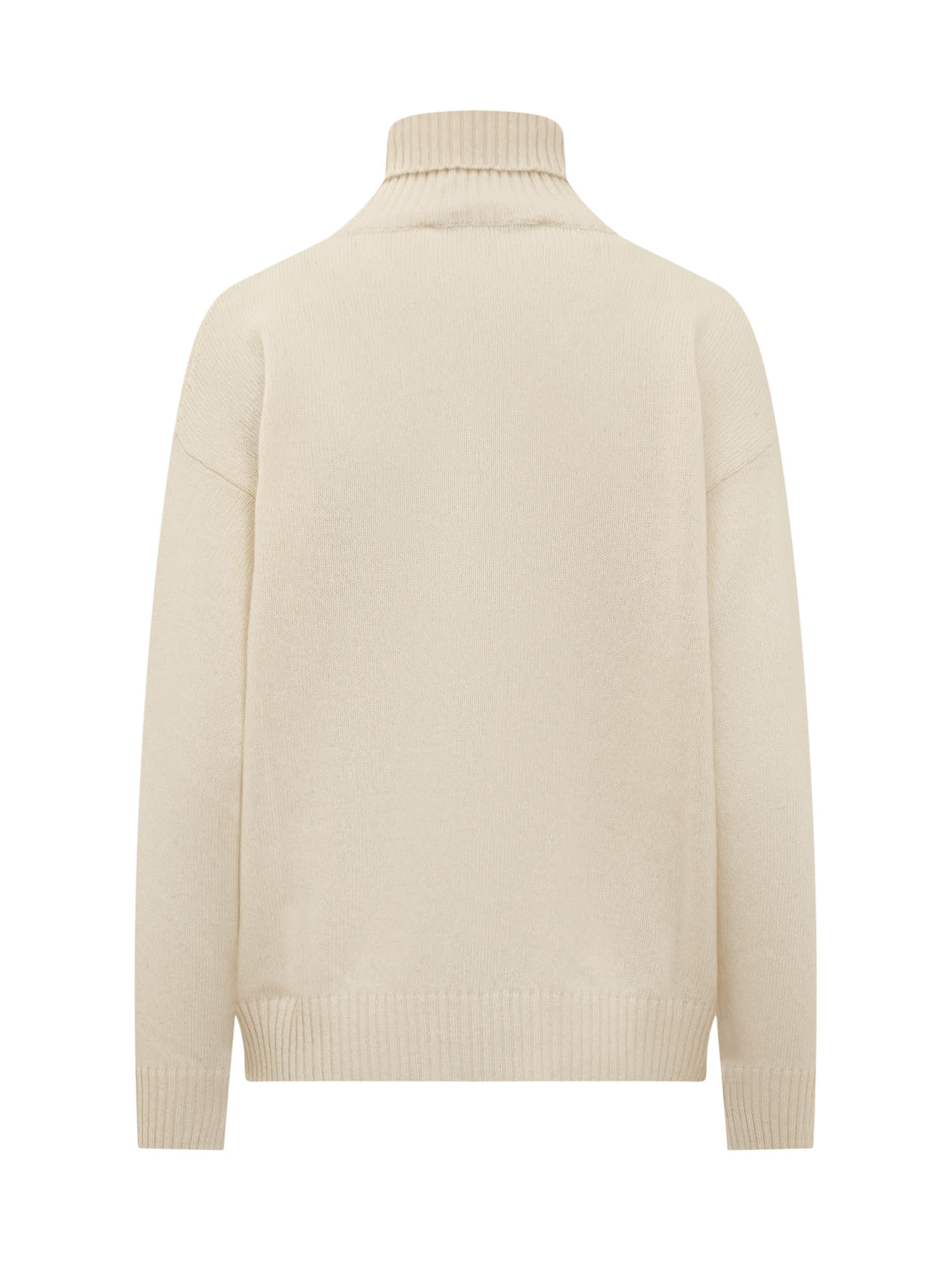 Shop Jucca Turtleneck Sweater In Panna