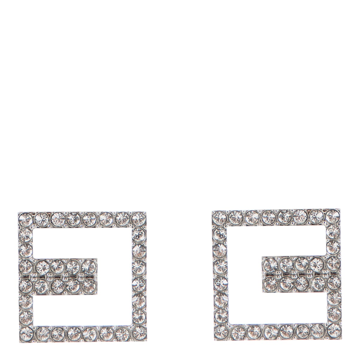 Logo Outline Earrings With Rhinestones