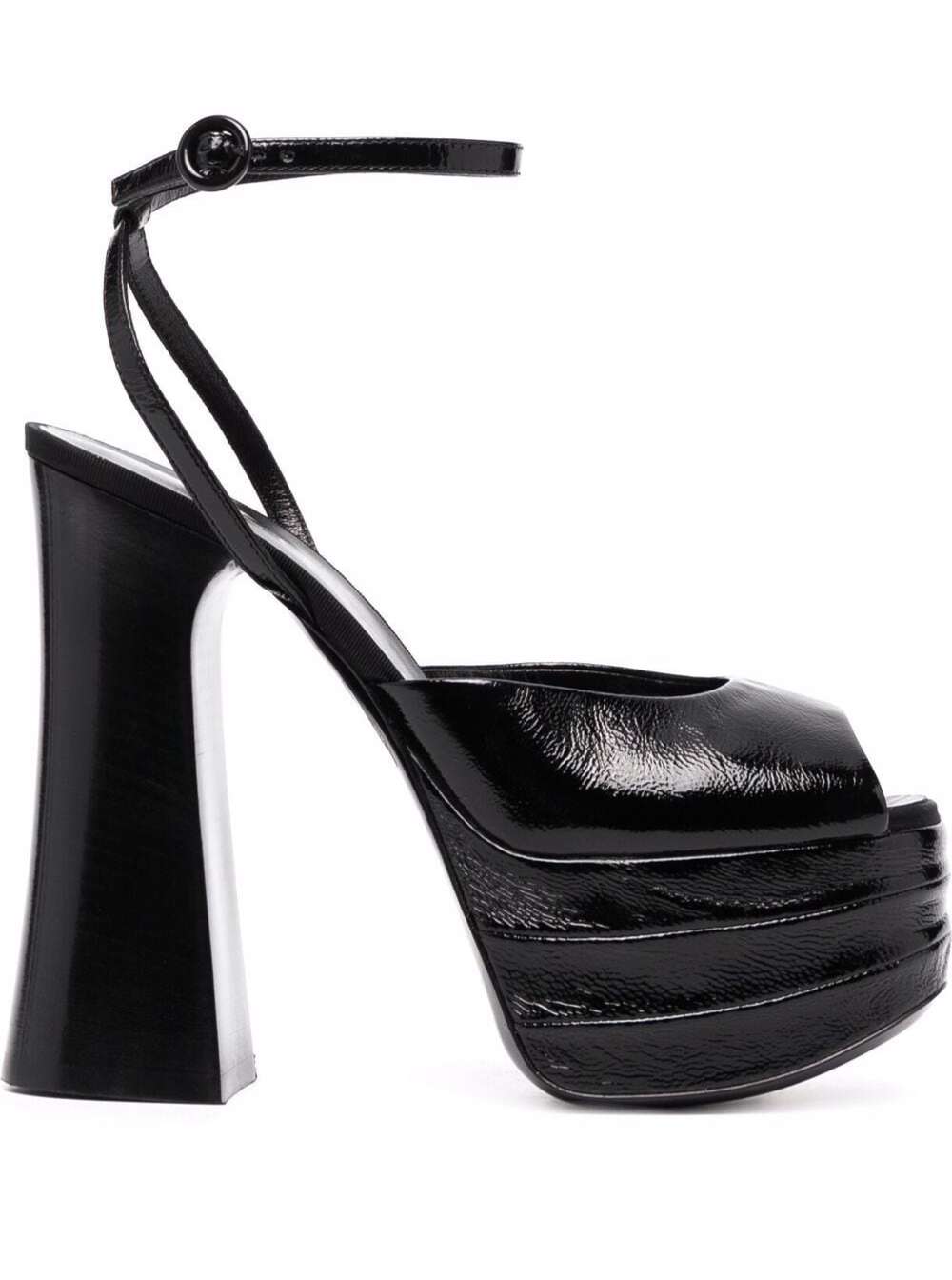 Philosophy Di Lorenzo Serafini Womans Naplak Black Leather Sandals