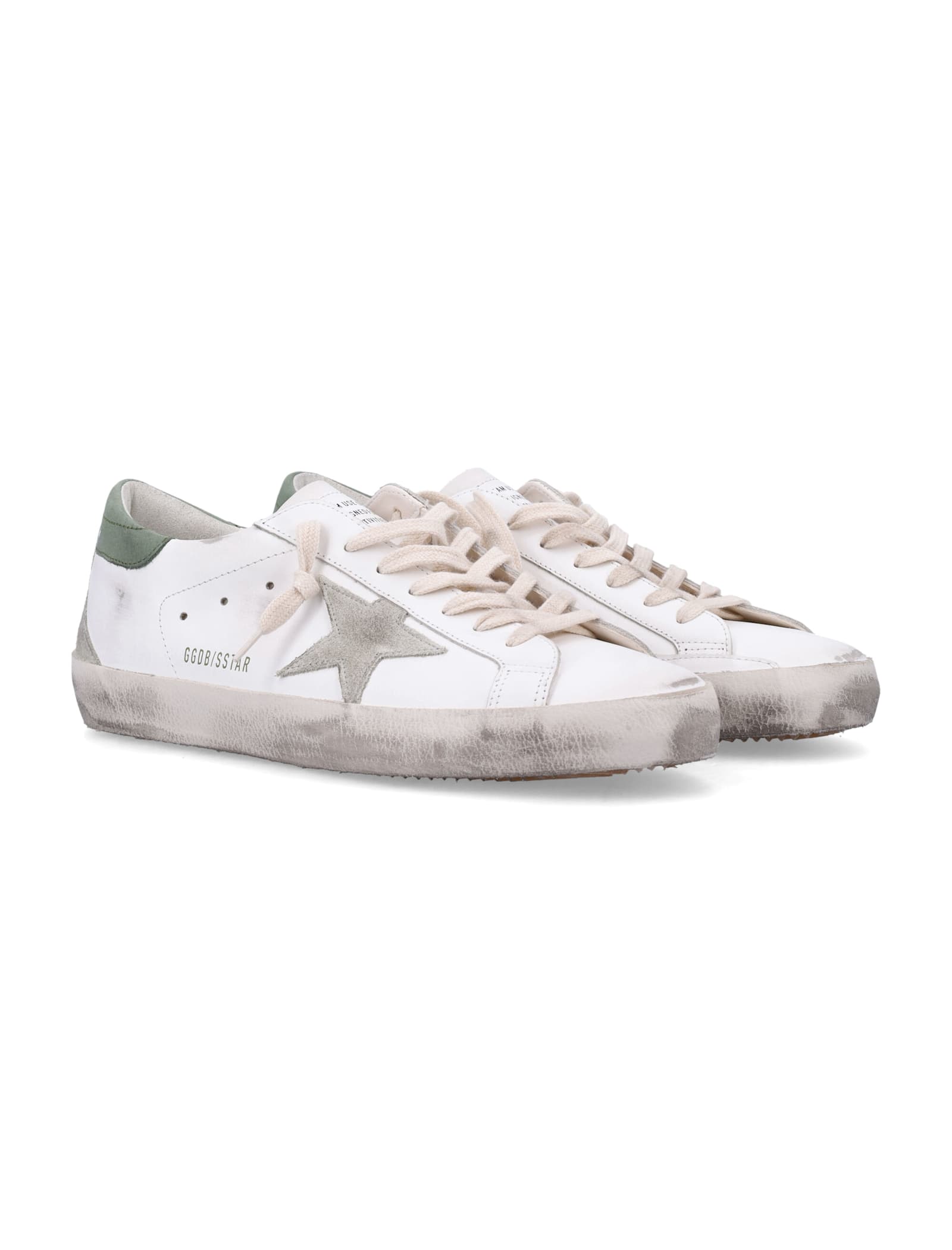 Golden Goose White Leather Sneakers In White/ice