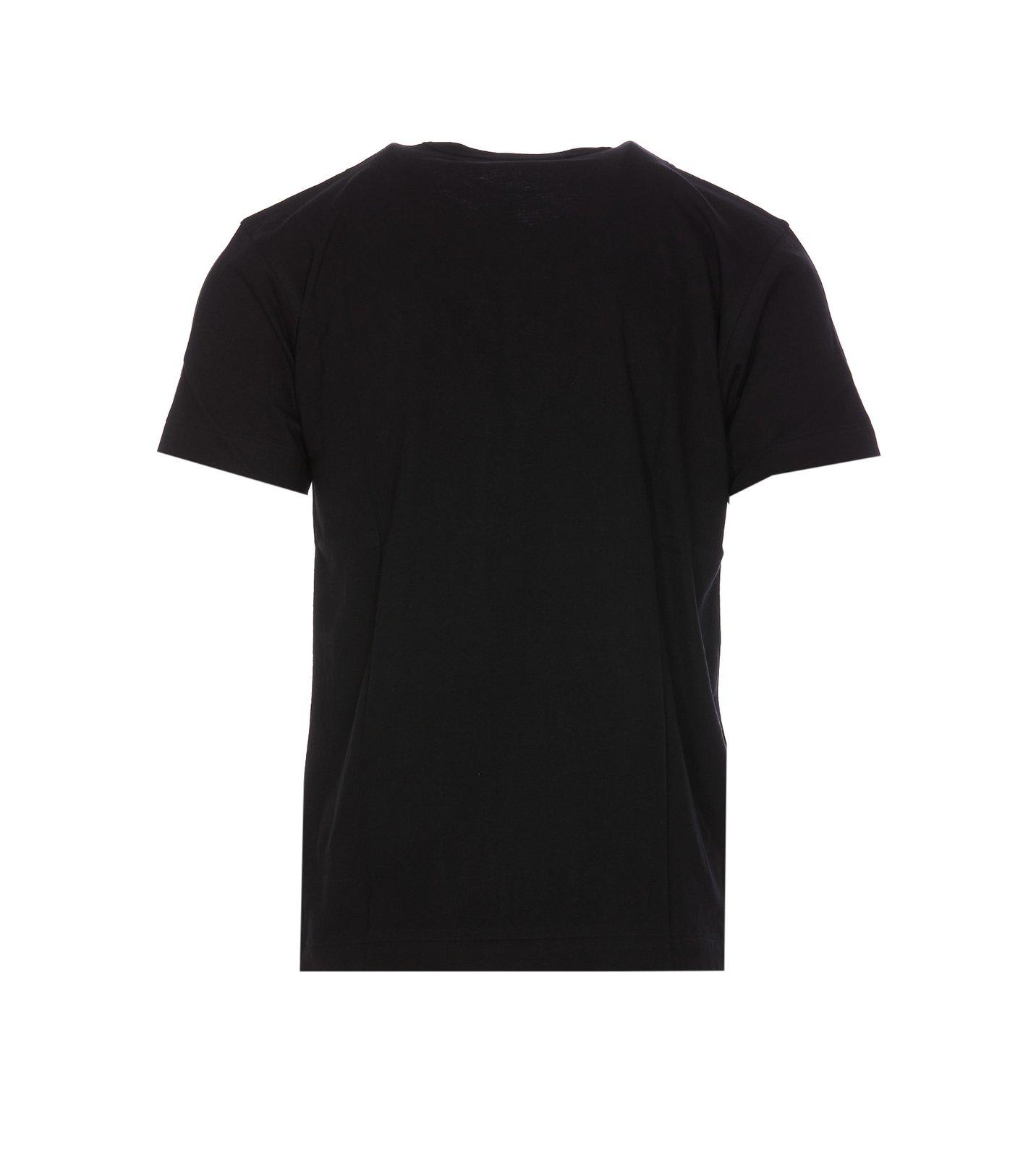 Shop Comme Des Garçons Play Logo Patch Crewneck T-shirt In Black