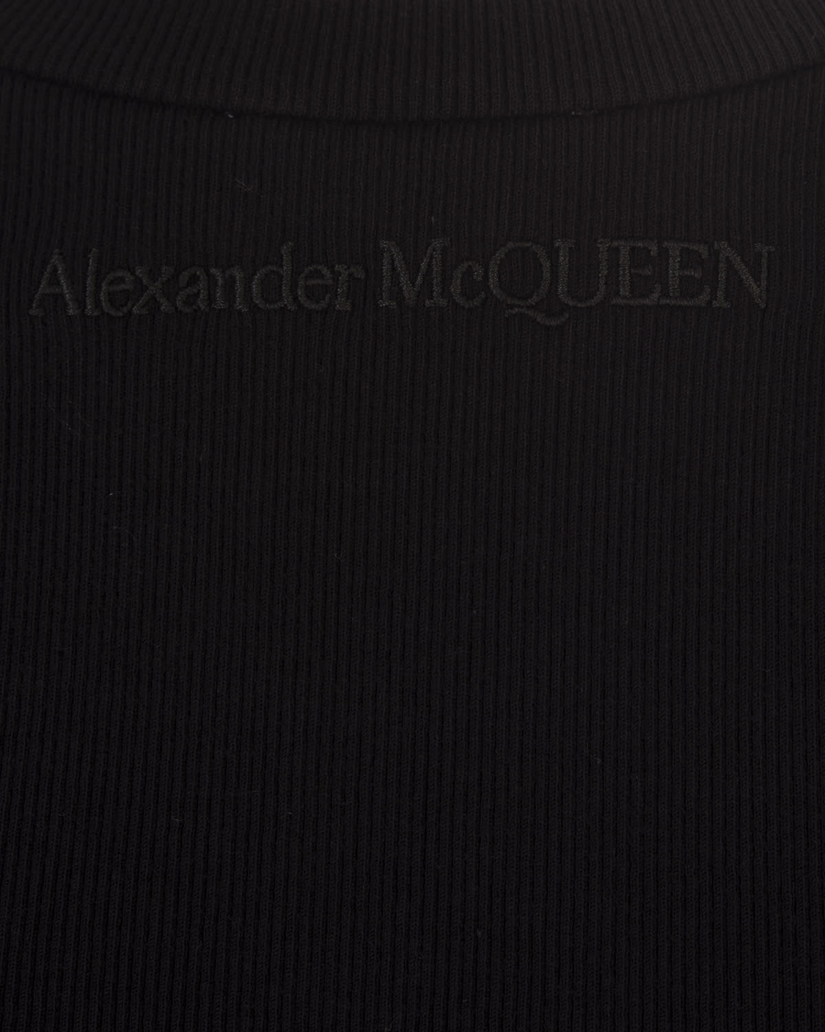 Shop Alexander Mcqueen Black Ribbed Tank Top