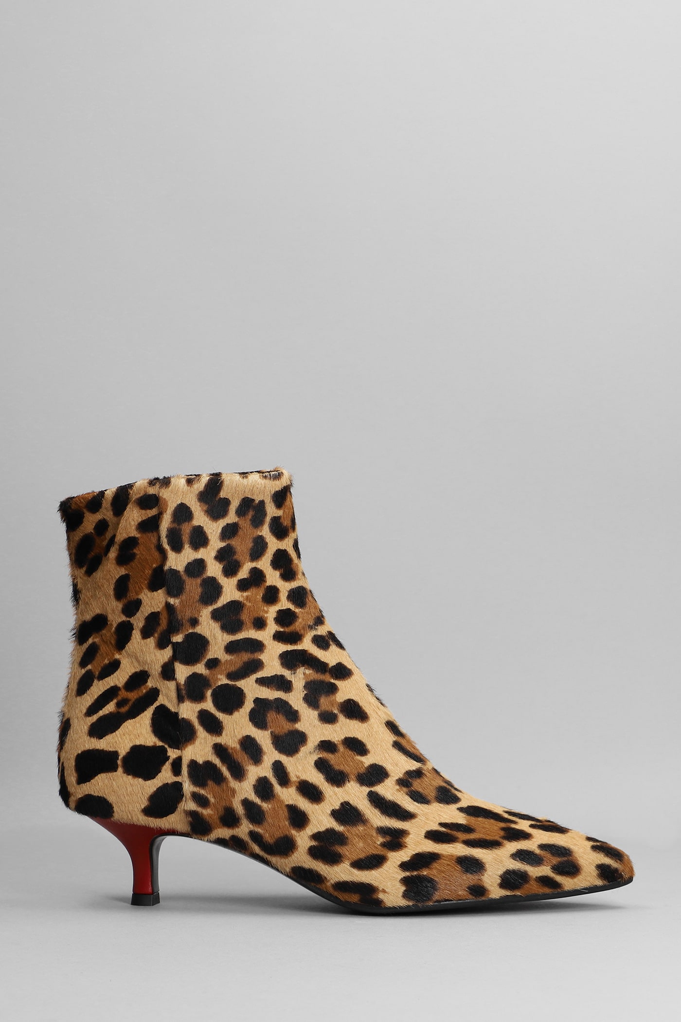 Fabio Rusconi High Heels Ankle Boots In Animalier Pony Skin