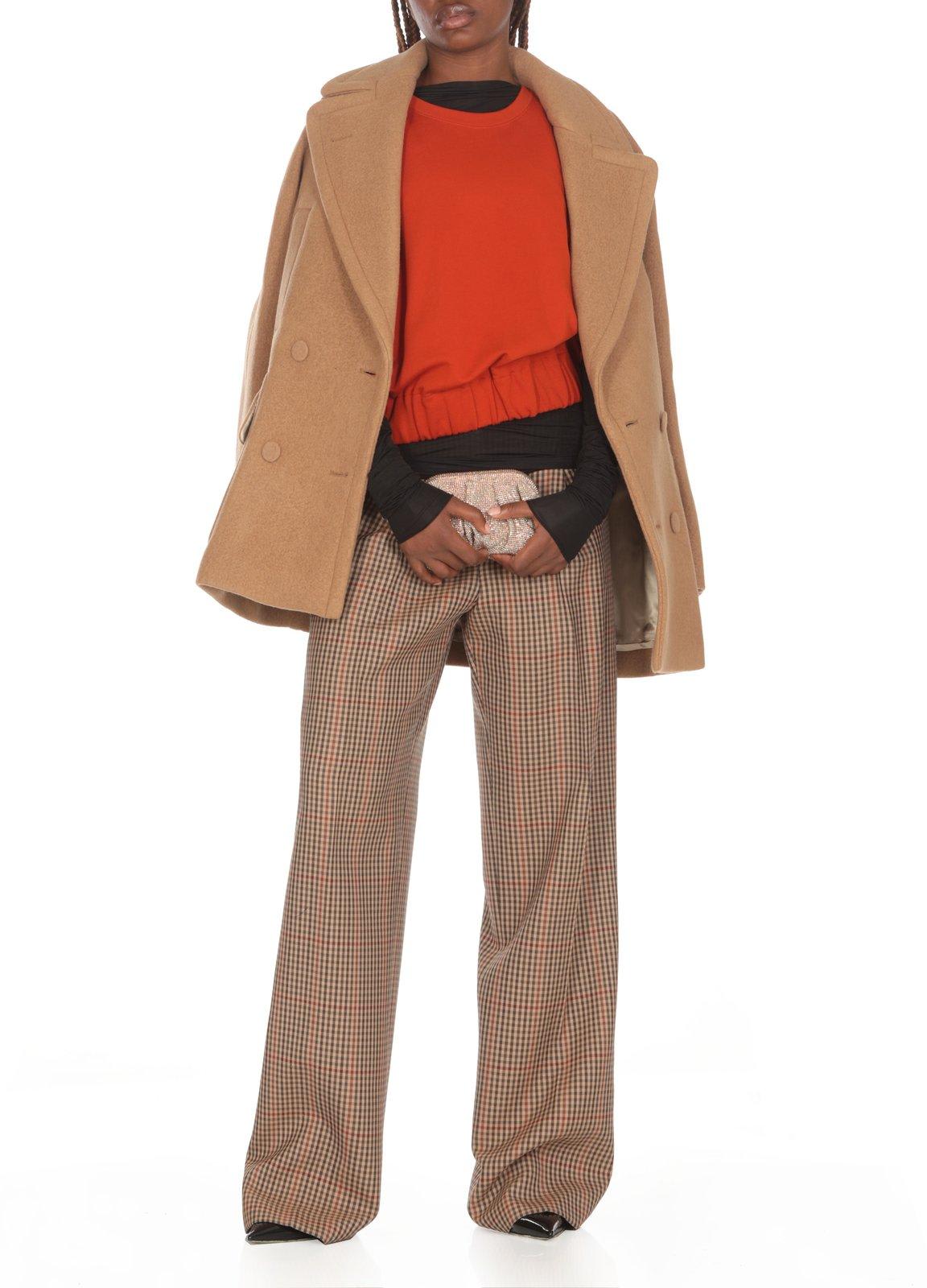 Dries Van Noten Checked Pleated Trousers In Brown