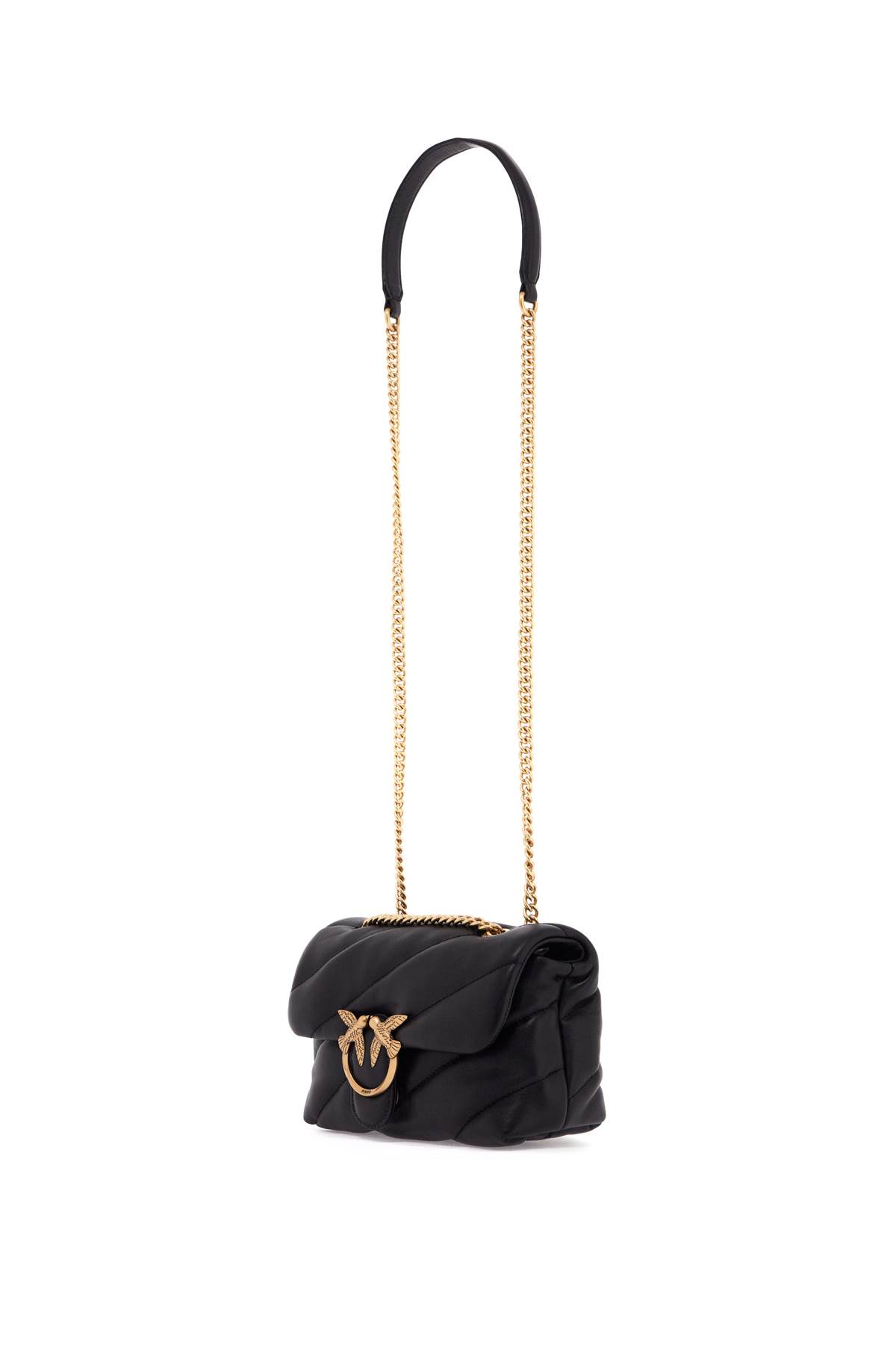 Shop Pinko Love Mini Puff Maxi Quilt Bag In Nero-antique Gold (black)