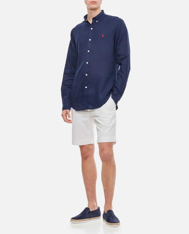 Shop Polo Ralph Lauren Long Sleeve-sport Shirt In Newport Navy