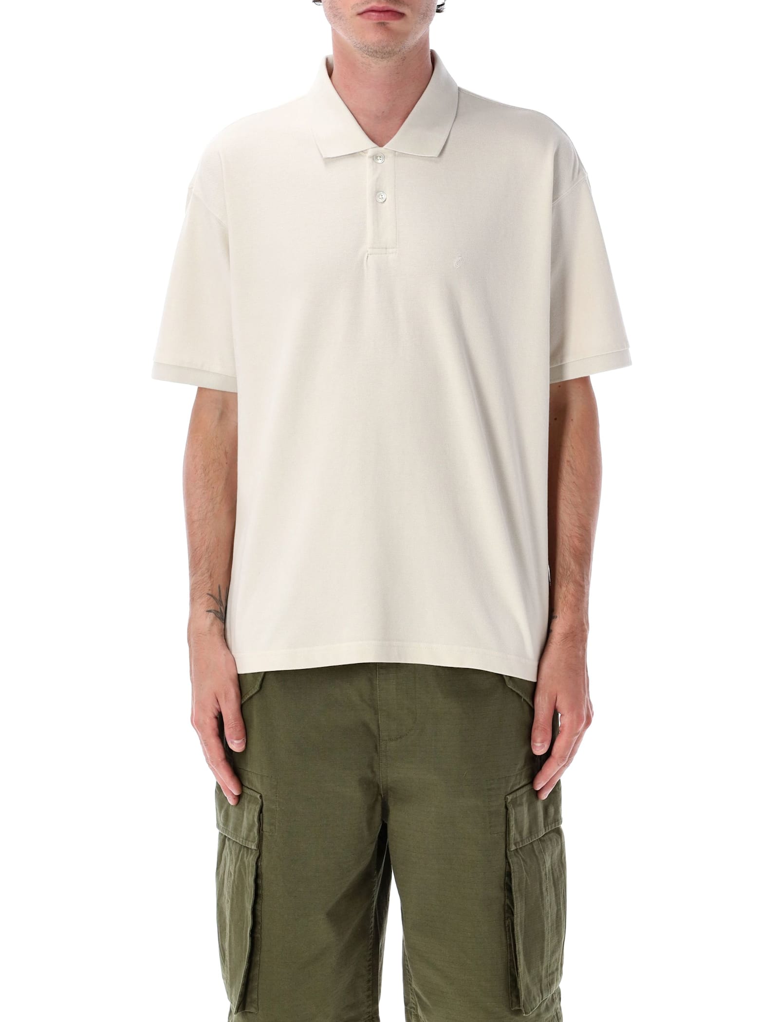 Stussy Classic Pique Polo Shirt In White