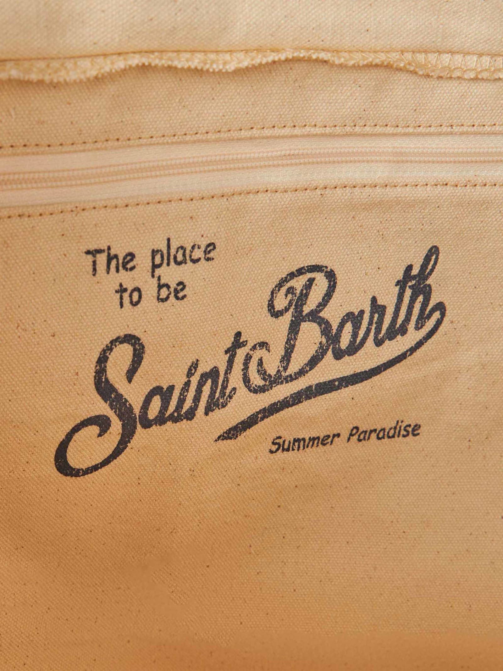 Shop Mc2 Saint Barth Vanity White Canvas Shoulder Bag With Fiorucci Angels Print Fiorucci Special Edition