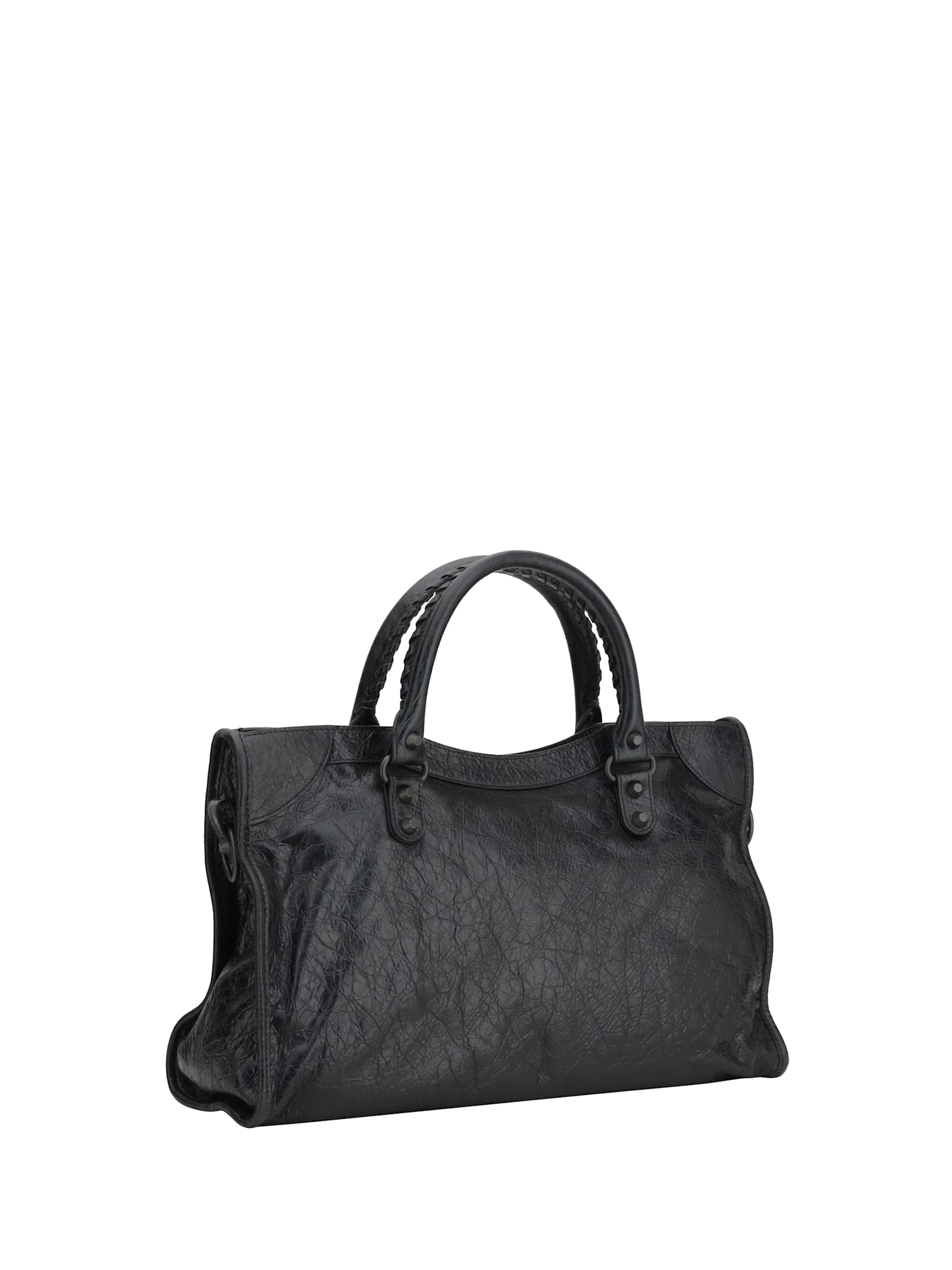 Balenciaga Le City Medium Bag In Arena Lambskin In Black