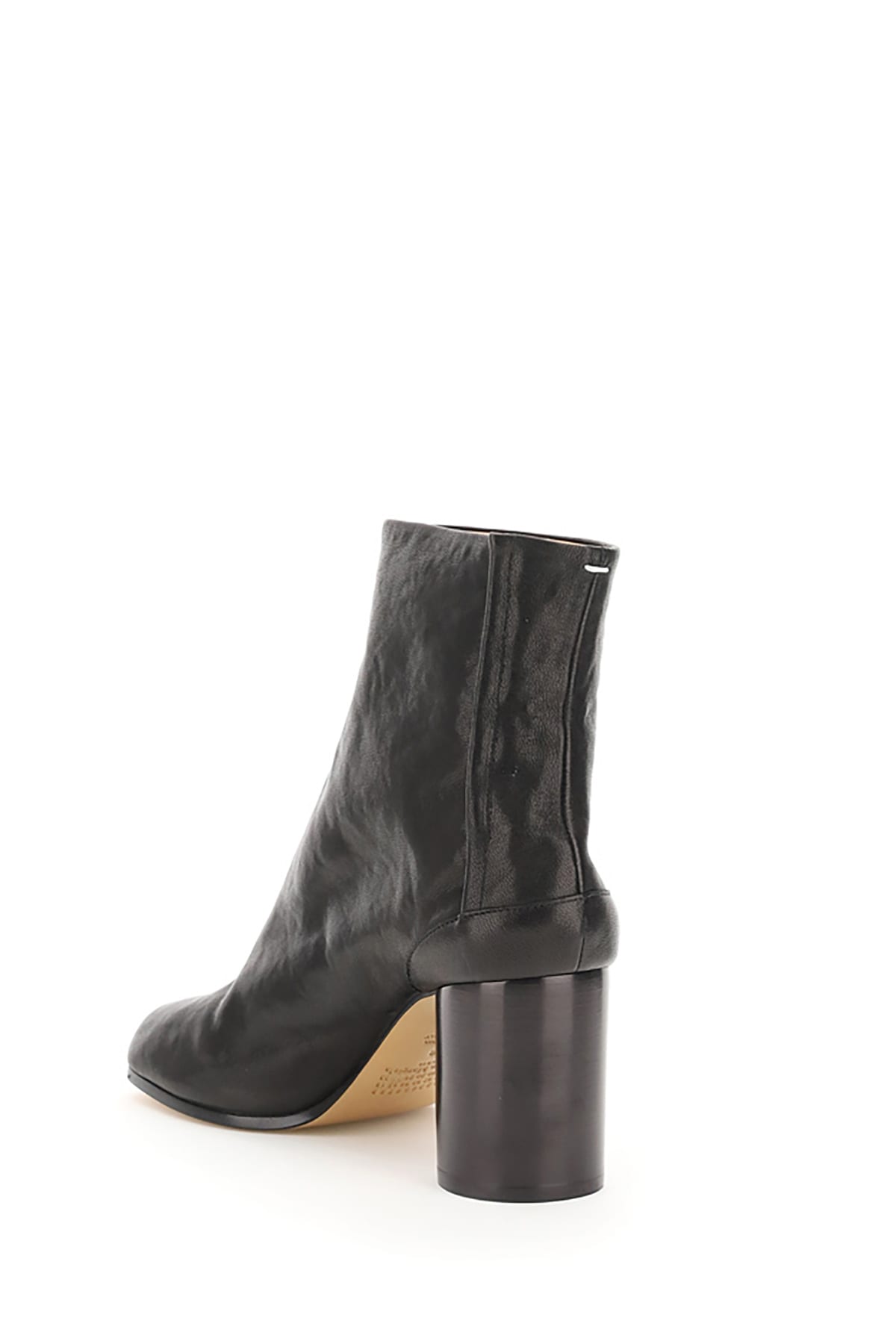 Shop Maison Margiela Tabi Leather Boots In Black