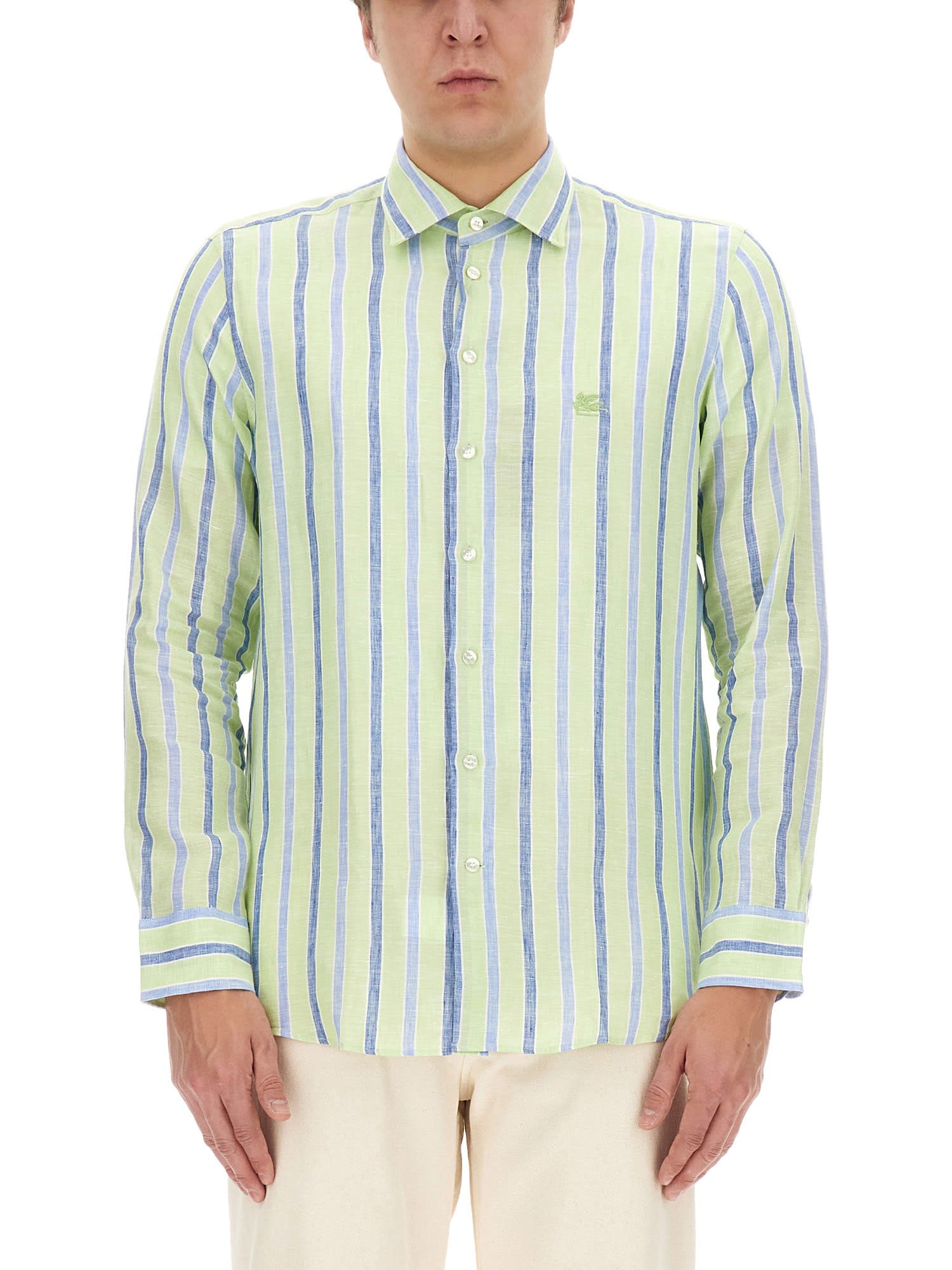 Etro Men's Pegasus Shirt In Green