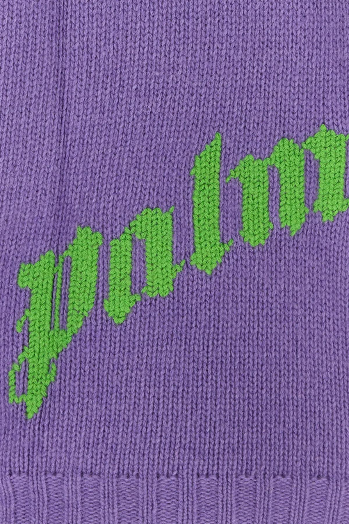 Shop Palm Angels Purple Wool Blend Sweater