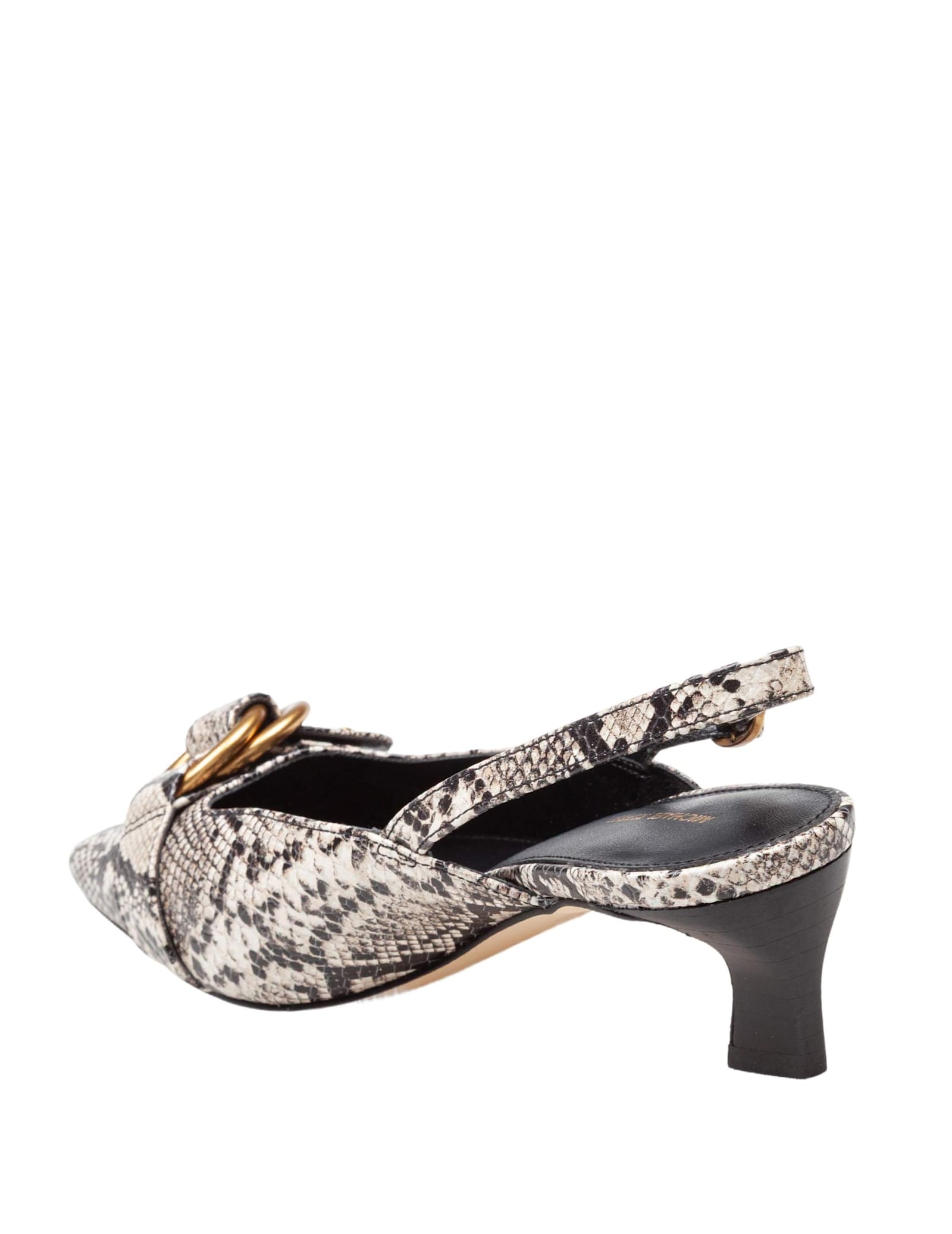 Michael Kors Jaden Kitten Slingbacks In Python-effect Leather In Multi