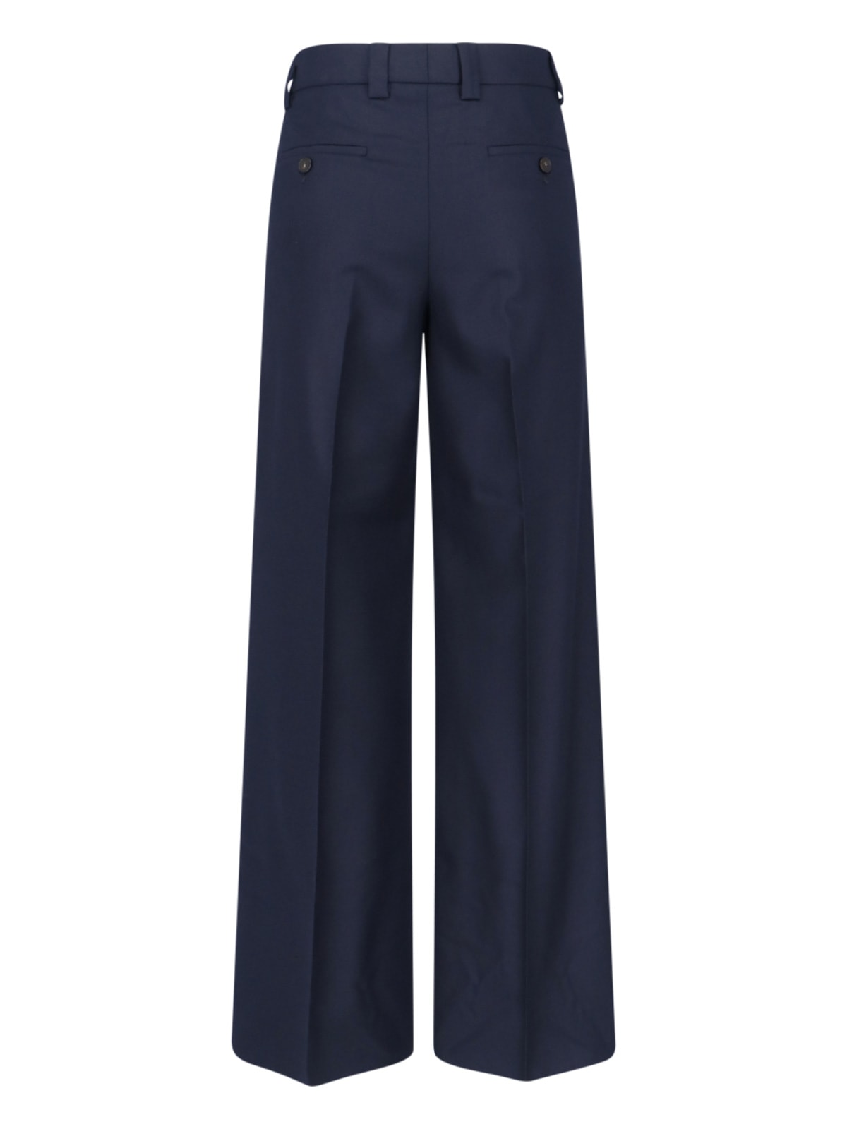 Incotex Wide Leg Trousers Button Detail In Blue