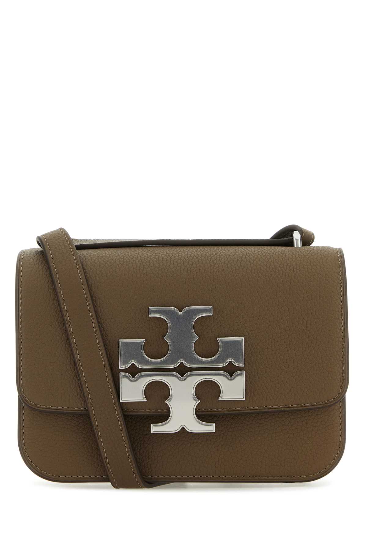 Shop Tory Burch Brown Leather Small Eleanor Crossbody Bag In Wildmushroom