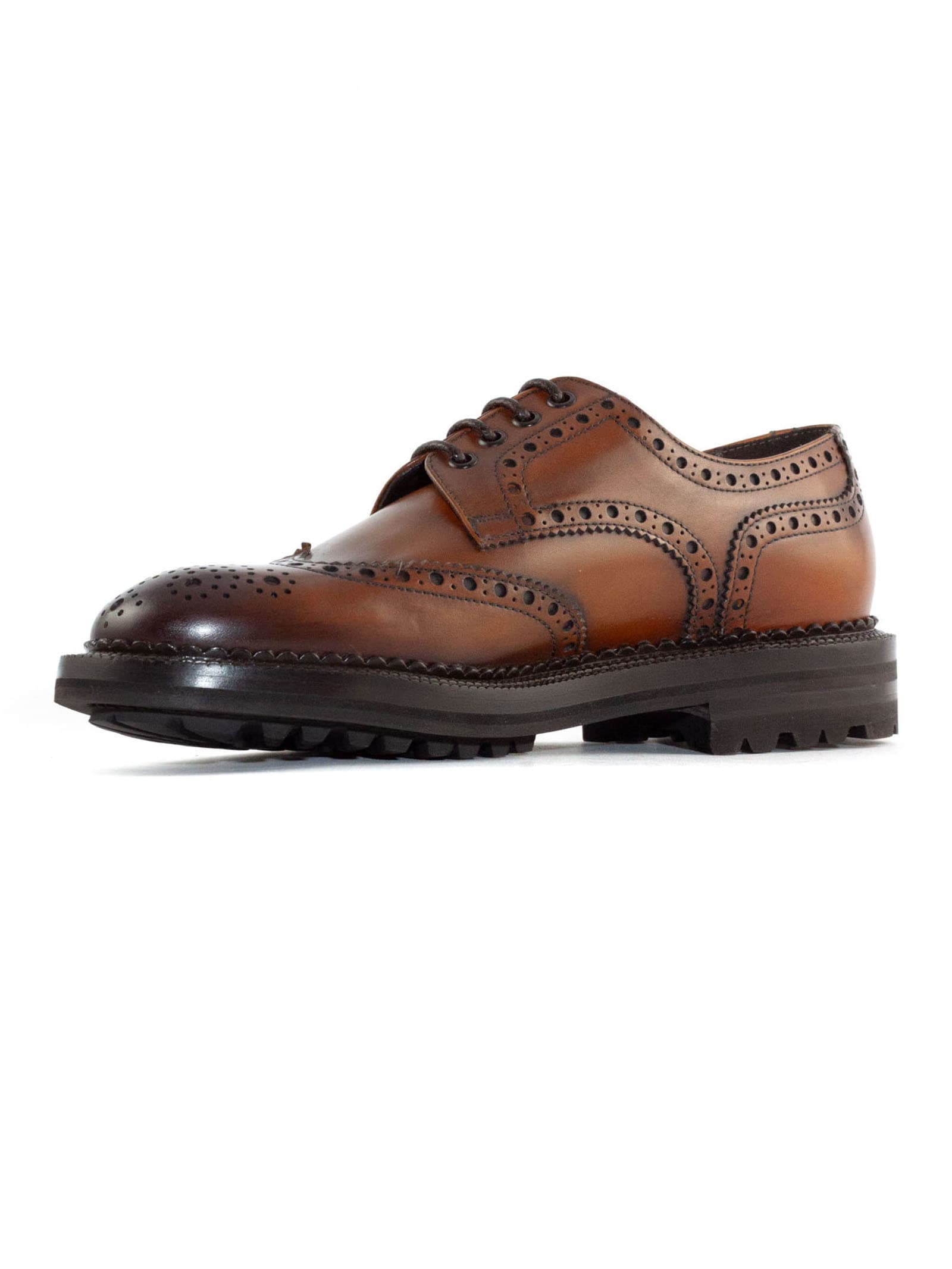 Shop Green George Brown Leather Lace-up Derby