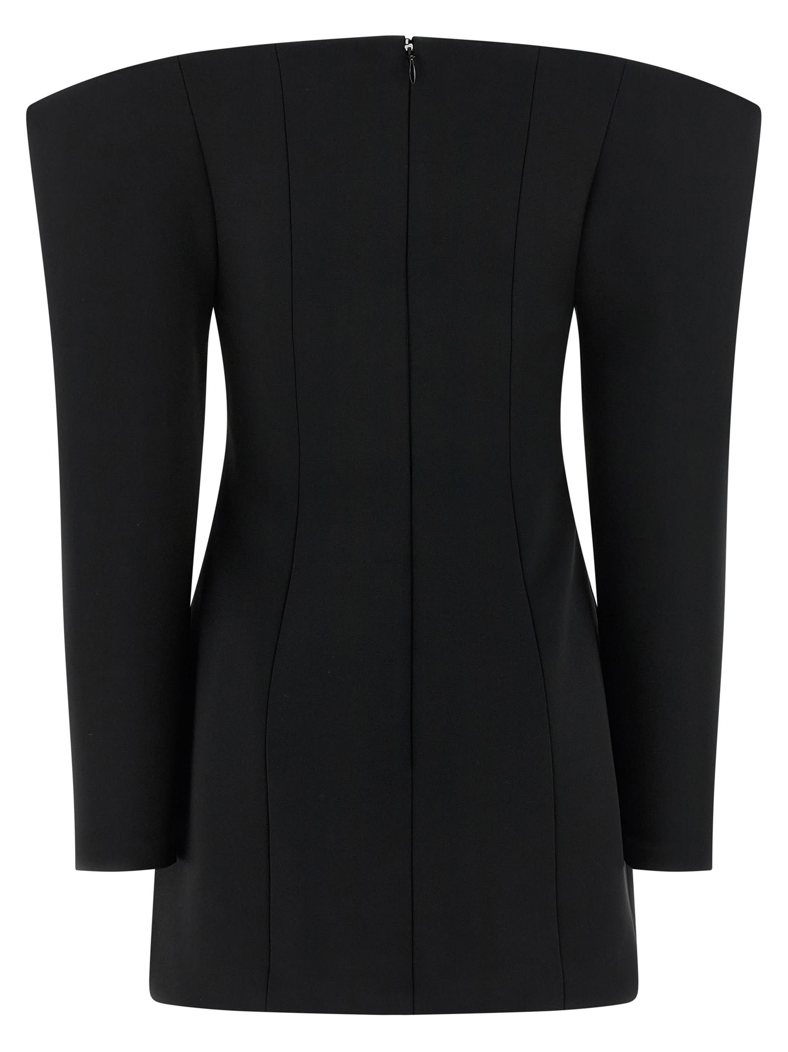Stella Mccartney Off-the-shoulder Structured Corset Mini Dress In Black