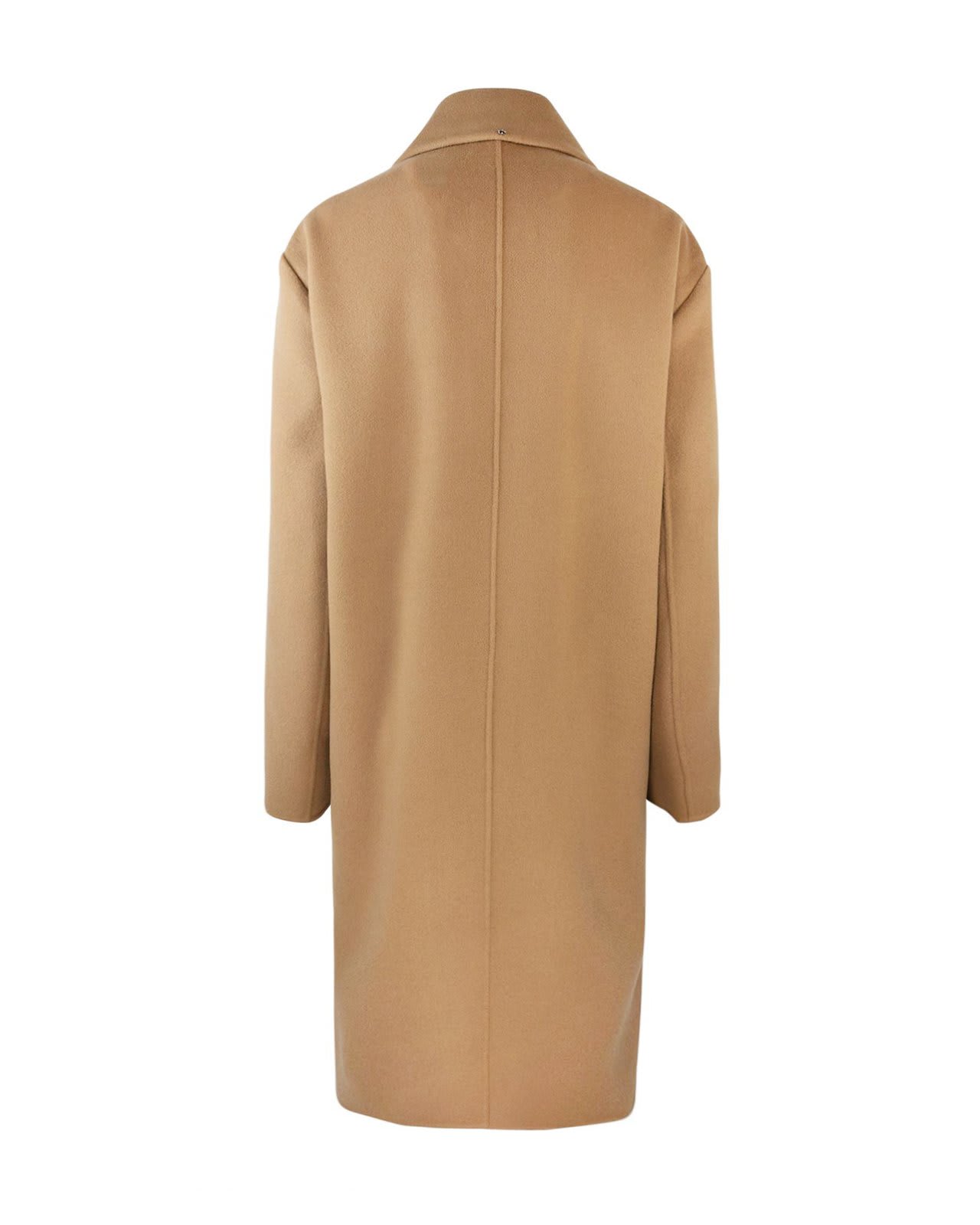 Shop Sportmax Buttoned Long-sleeved Coat In Camel