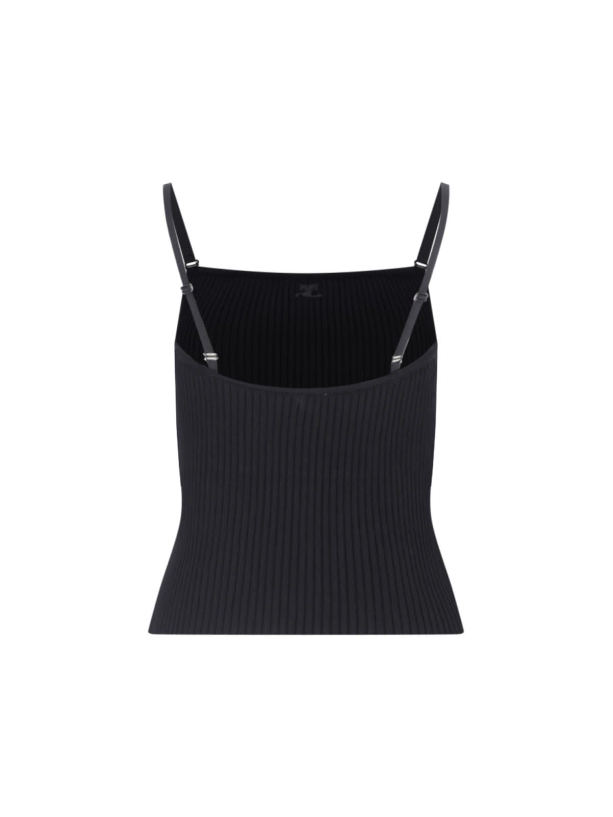 Shop Courrèges Logo Crop Tank Top In Black