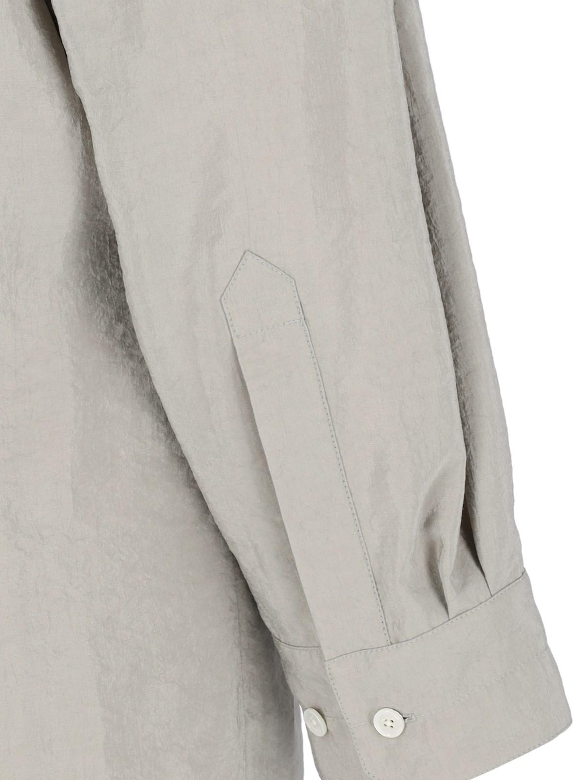 Shop Lemaire Twisted Shirt Dress In Grigio Chiaro