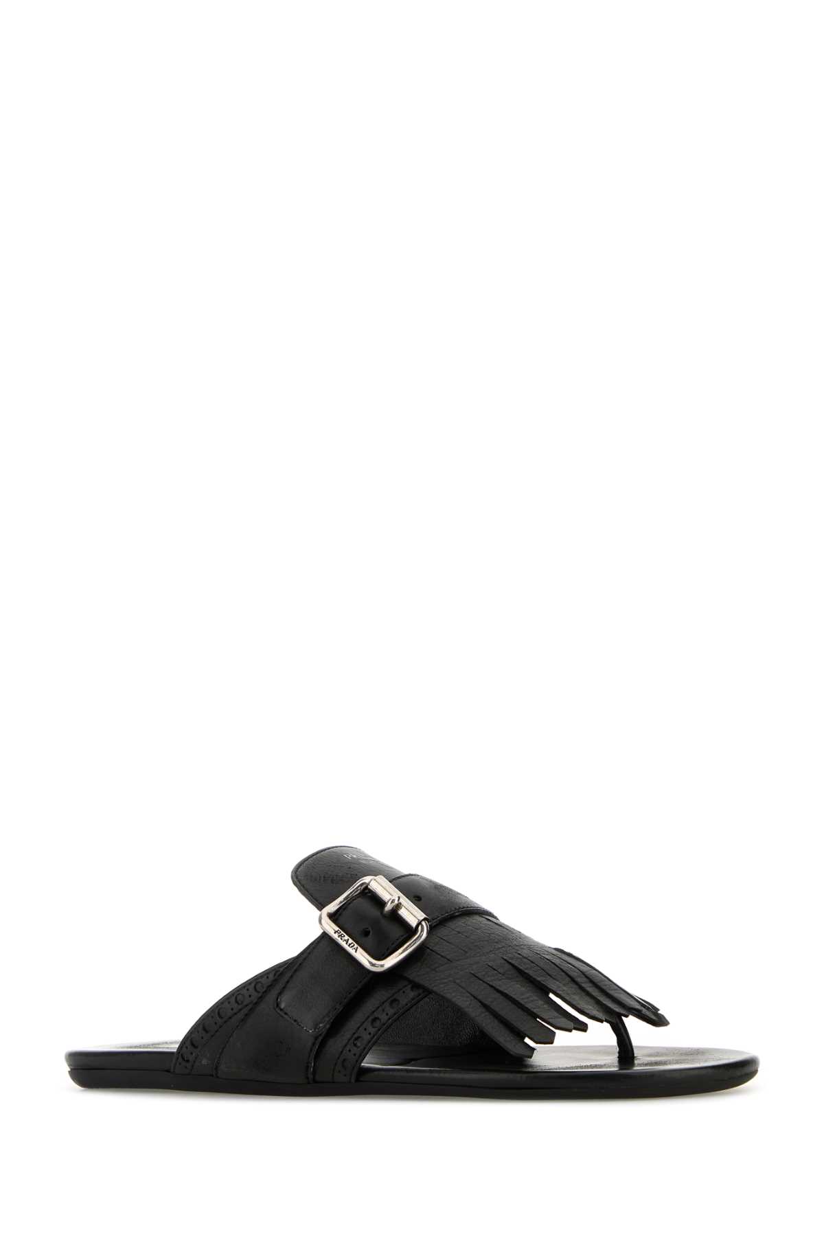 Prada Slippers Infradito Shuffle In Pelle Testa Di Moro Donna