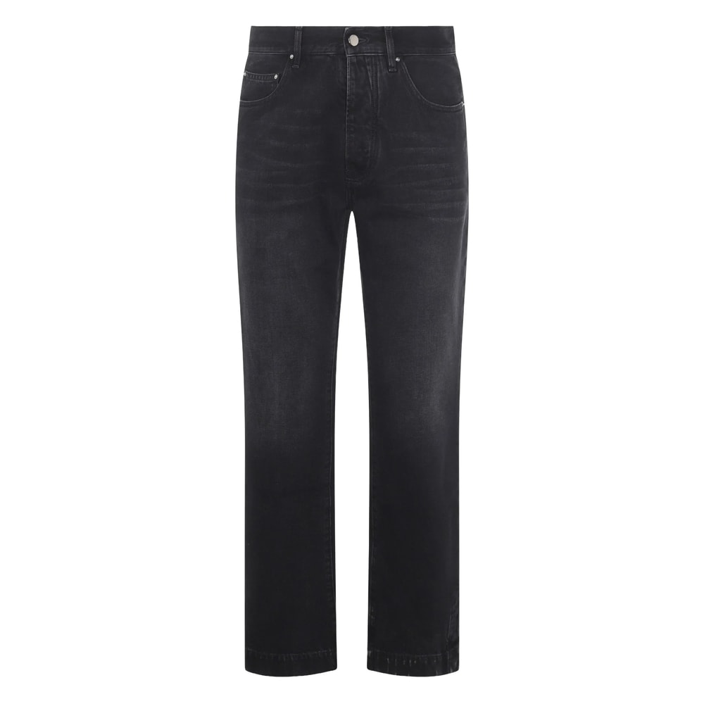 Amiri Straight Trousers With Five Pockets And Belt Loops In Black