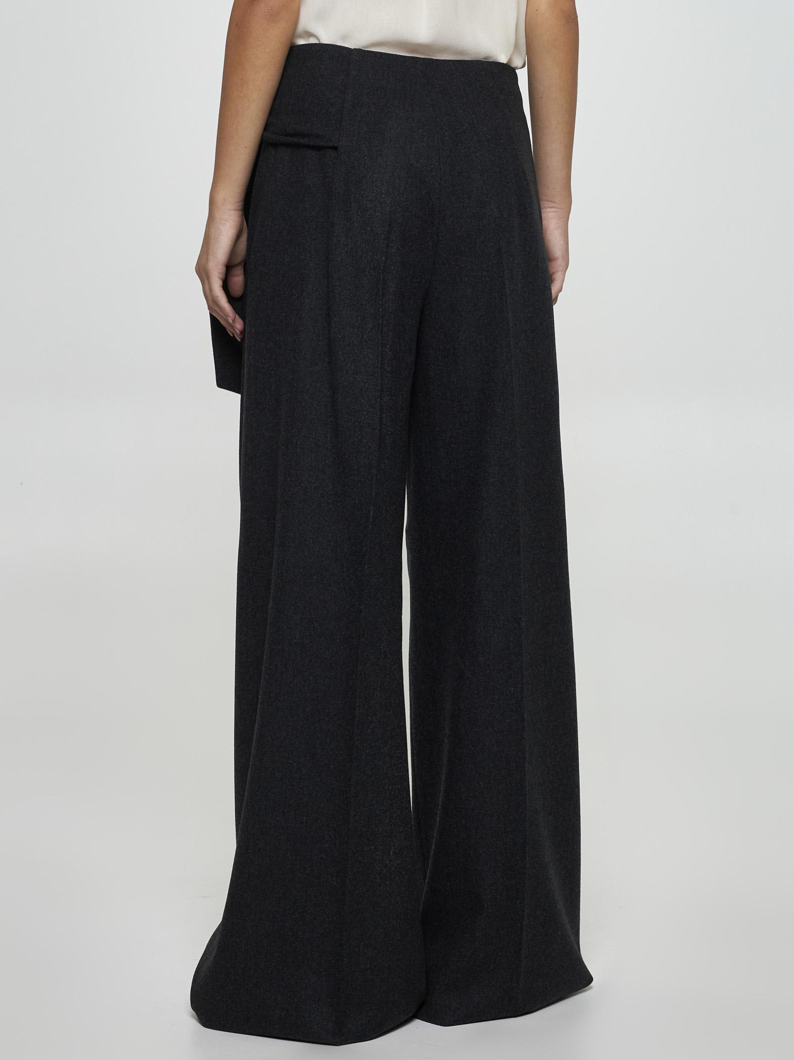 Shop Max Mara Arsenio Wool Felt Trousers In Antracite Mellange