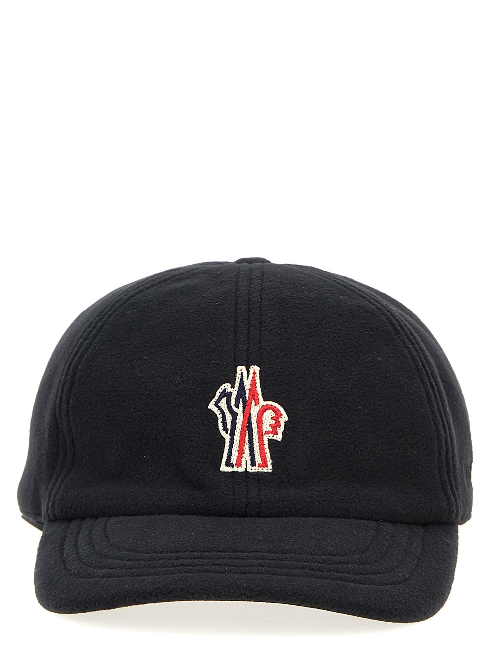 Moncler Logo Patch Cap In Black