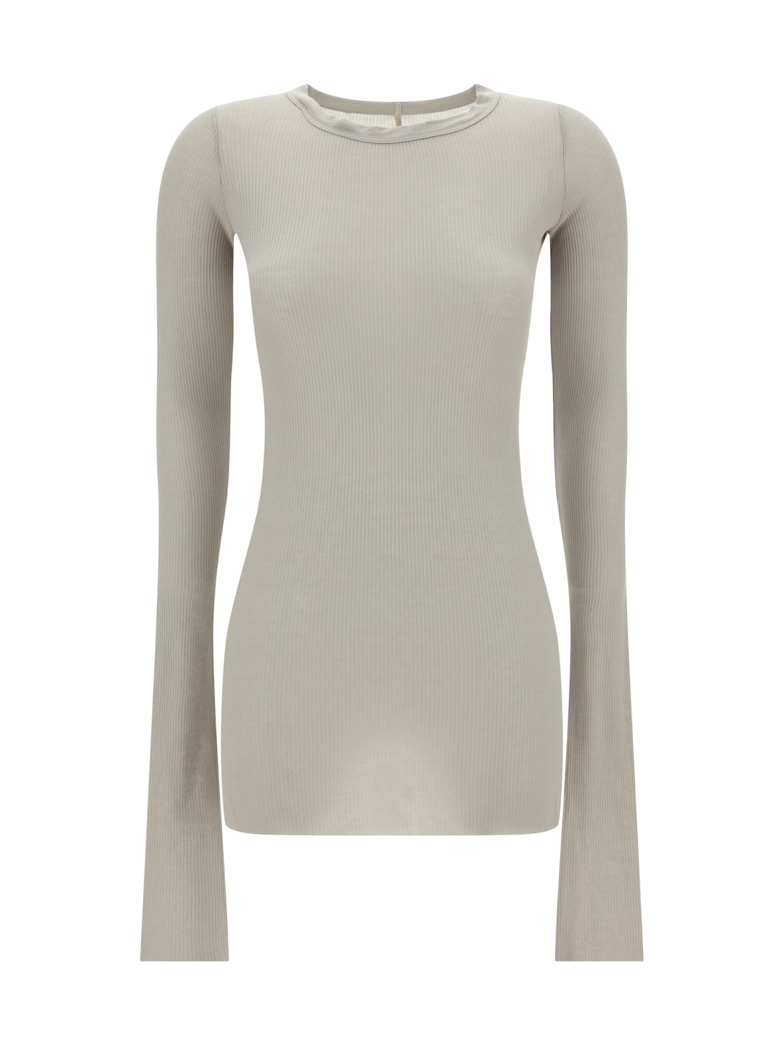 Shop Rick Owens Long Sleeve Jersey In Pearl