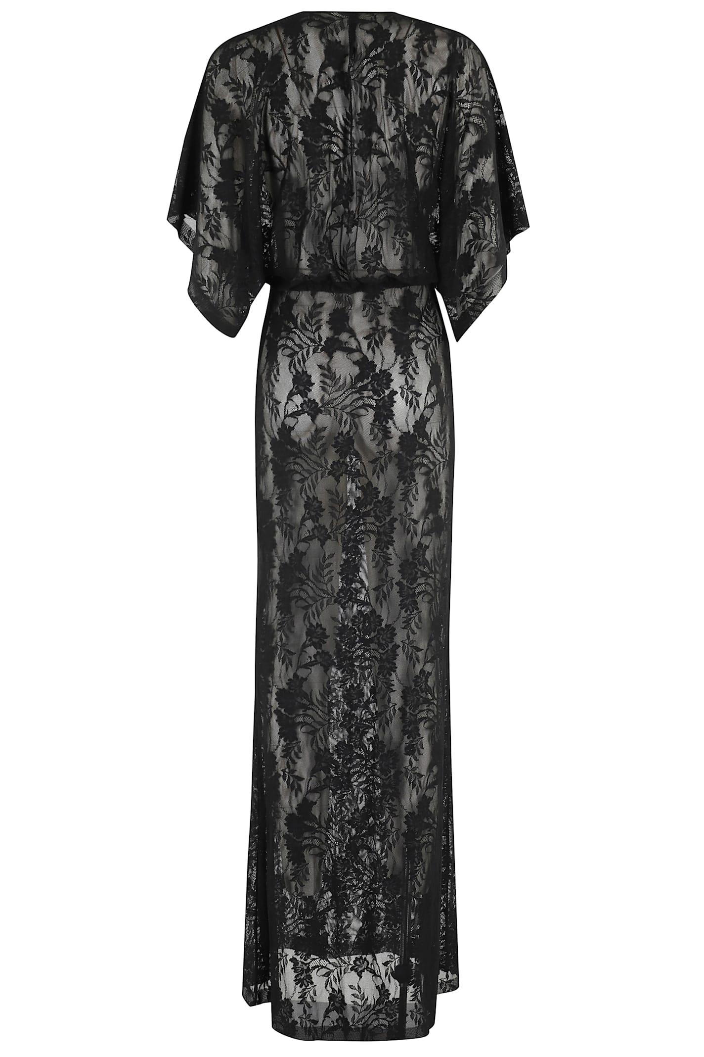 Norma Kamali Obie Cutout Floral-print Georgette Gown In Black