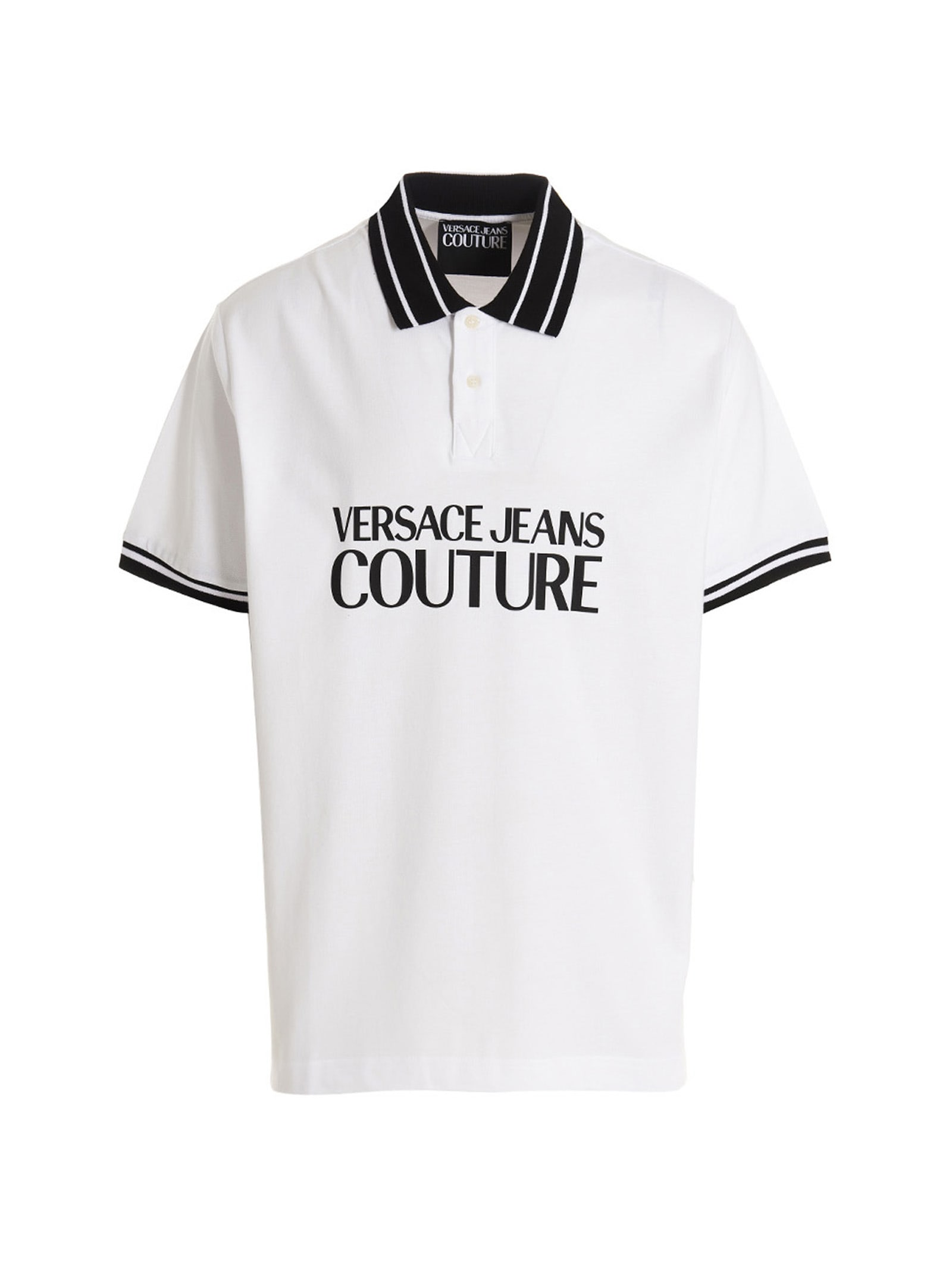 VERSACE JEANS COUTURE LOGO PRINT POLO SHIRT