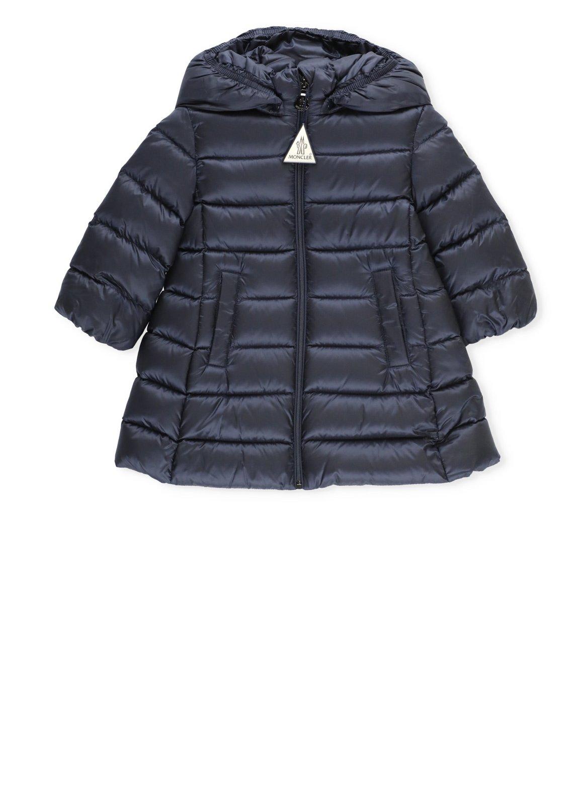 Moncler Kids' Hooded Quilted Puffer Coat In Ink
