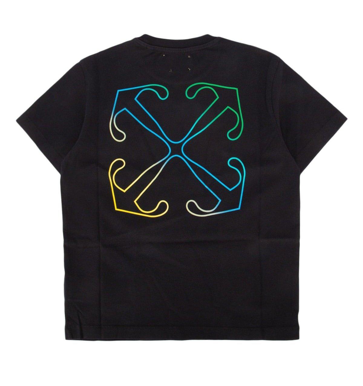 Shop Off-white Arrow Rainbow Crewneck T-shirt In Black/blue