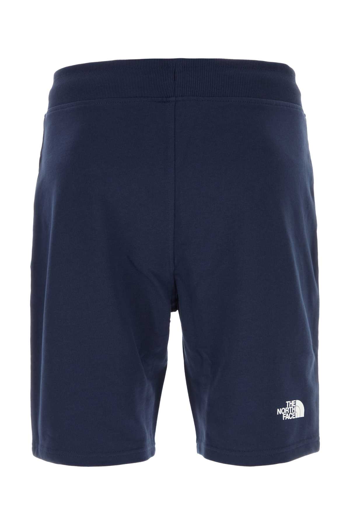 The North Face Navy Blue Cotton Bermuda Shorts In Summitnavy