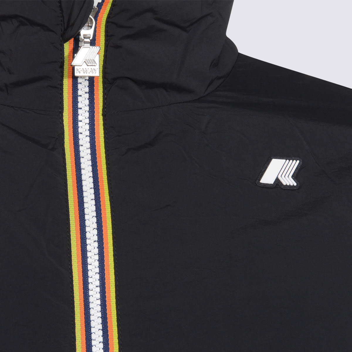 K-way Black Valentine Plain Warm Casual Jacket In Black