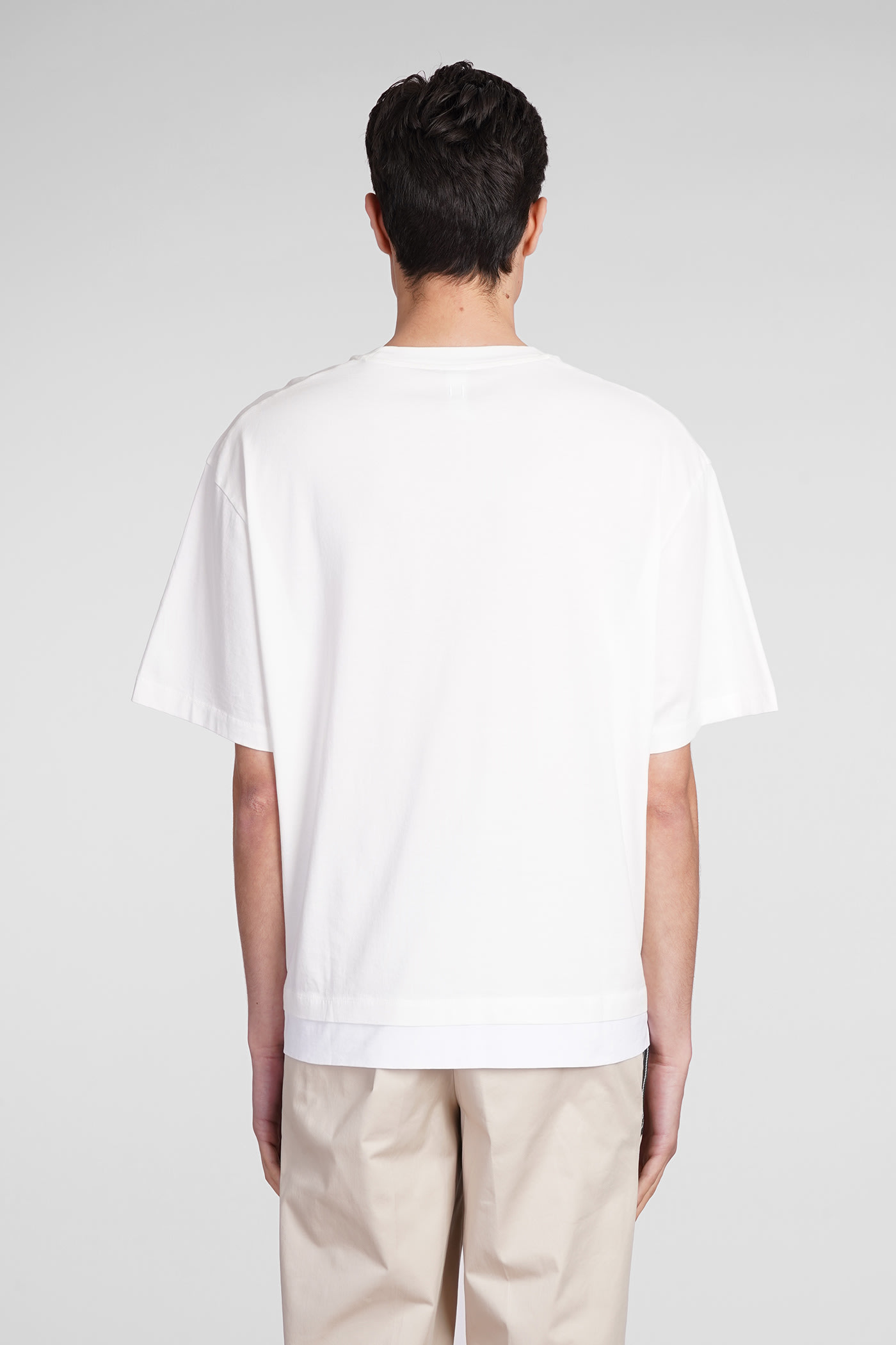 Neil Barrett Solid Color Slim Fit T-shirt With Eyelets Details In White