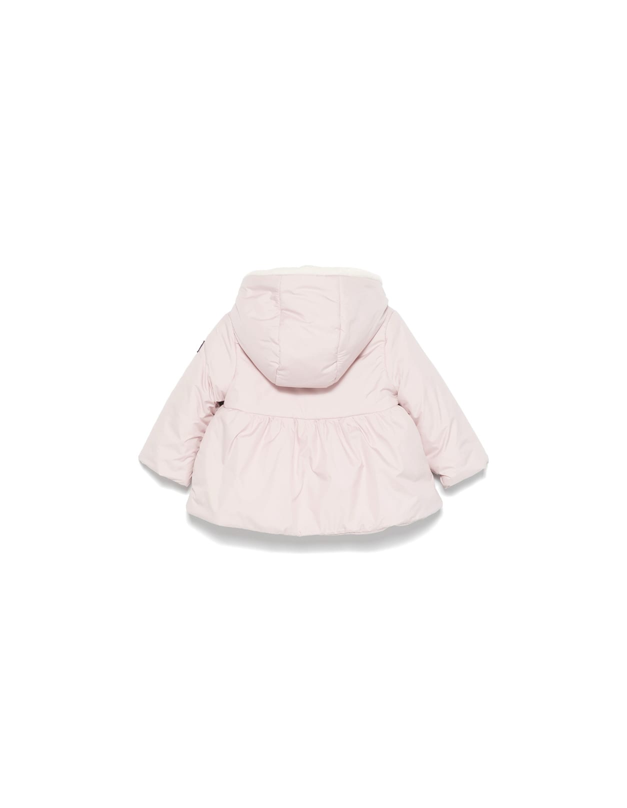 Shop Il Gufo Light Pink Flared Jacket With Hood