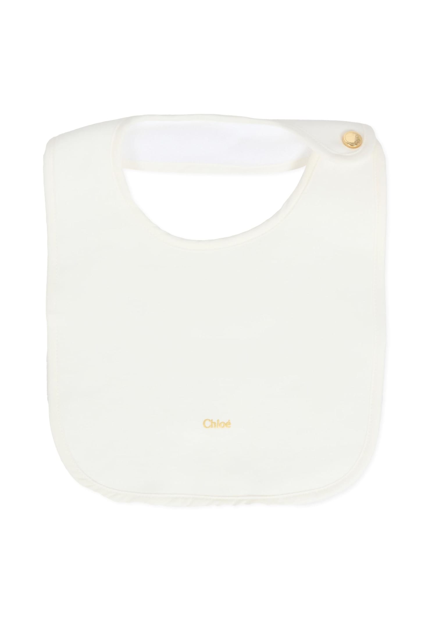 Chloé White Babygrow Set For Baby Girl With Logo In White