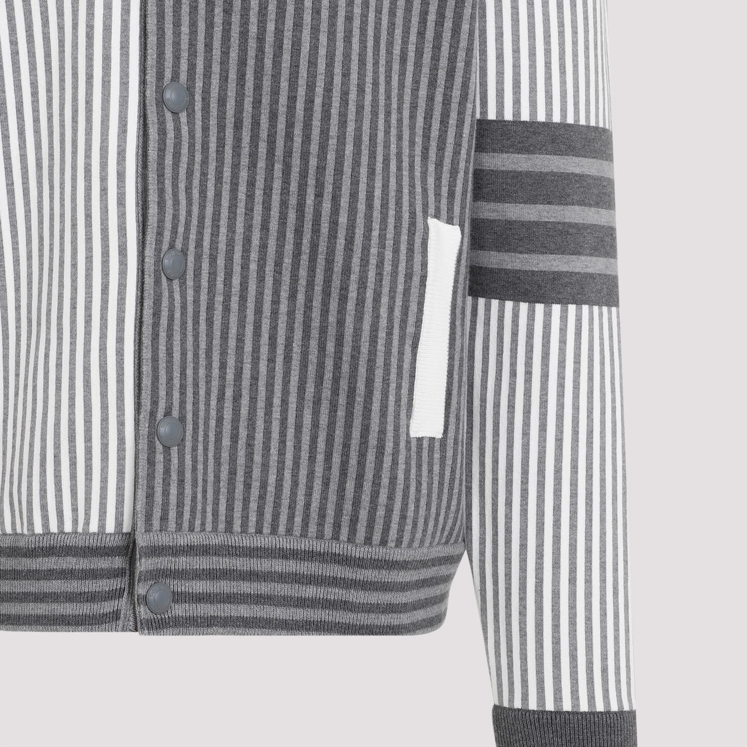 Shop Thom Browne Polo Collar Bomber Jacket In Tonal Grey