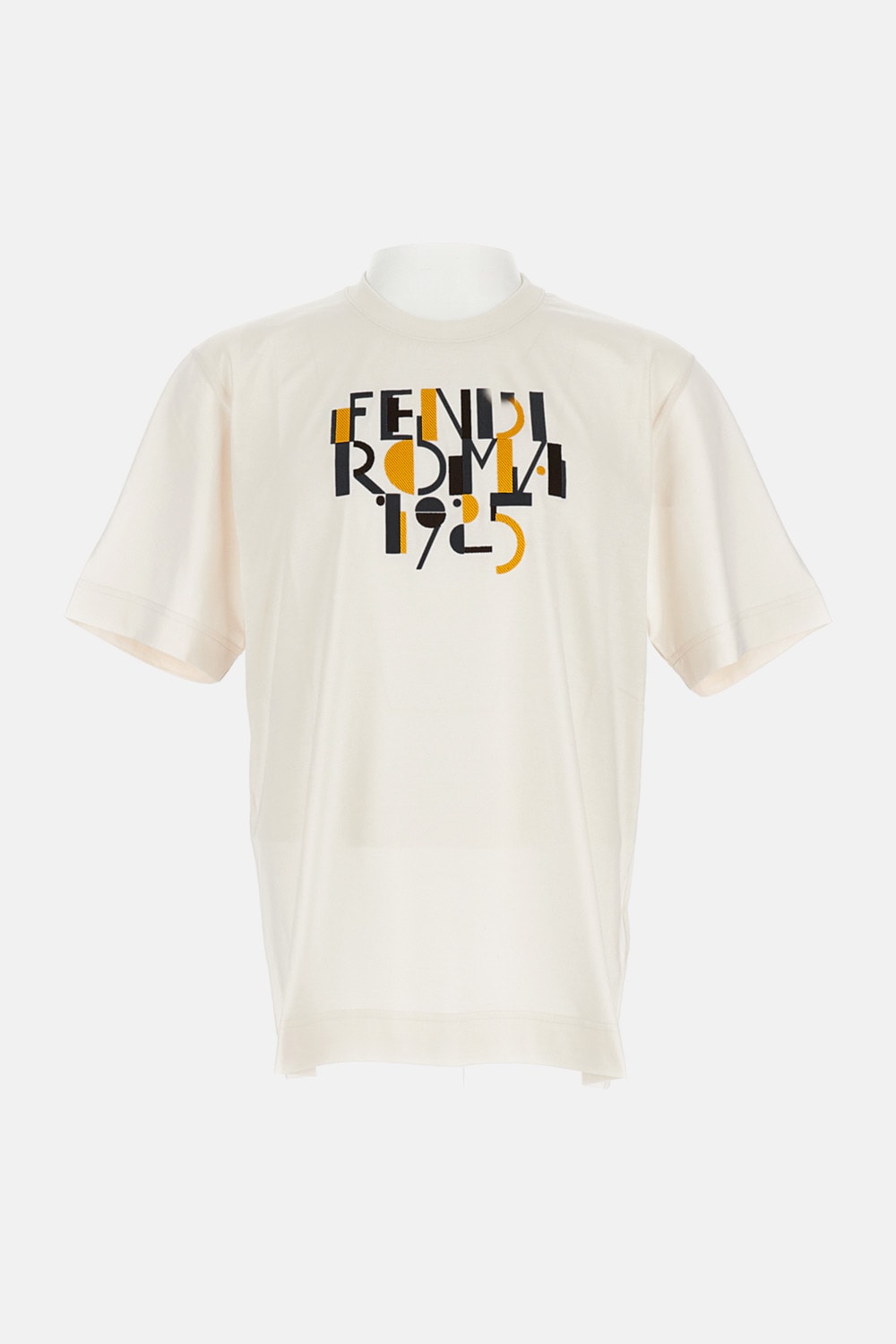 Fendi Roma 1925 Print Cotton T-shirt Clothing In Neutral