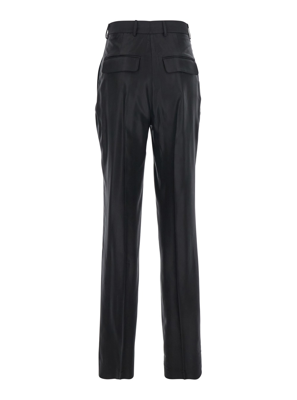 Semicouture Belt-loop Wool Trousers In Black