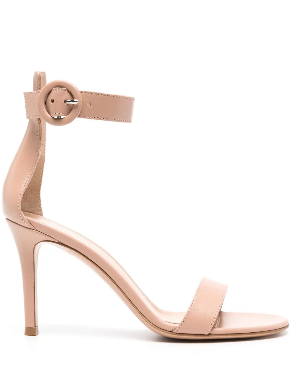 Shop Gianvito Rossi Portofino 85 Sandals In Nude Leather In Pink
